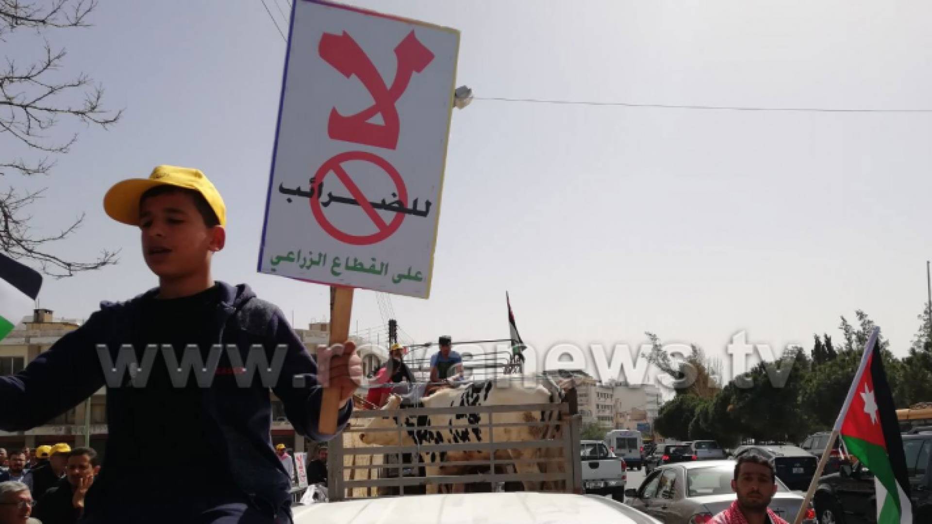 من اعتصام المزارعين أمام مجلس النواب