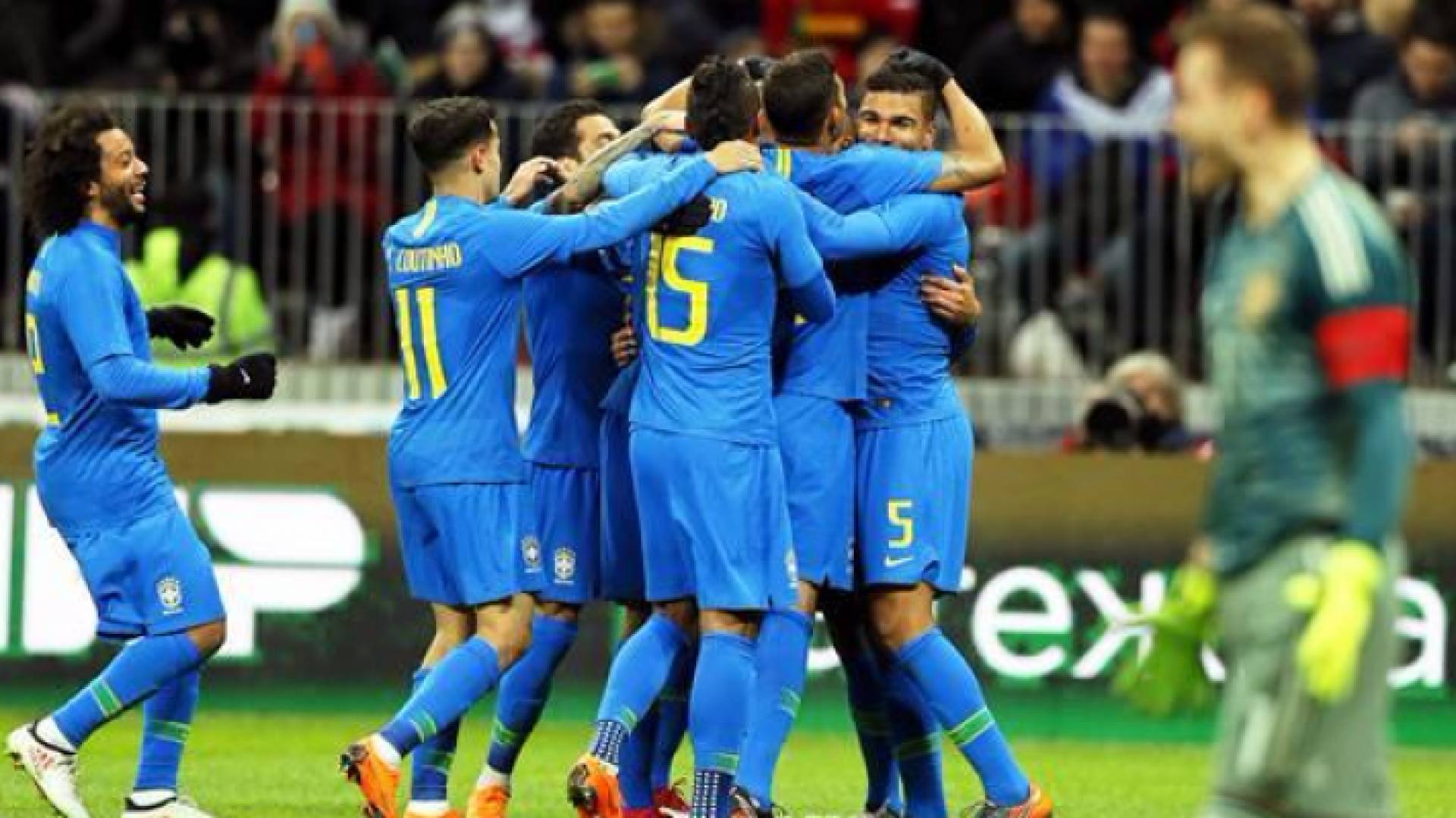 فرحة لاعبي البرازيل