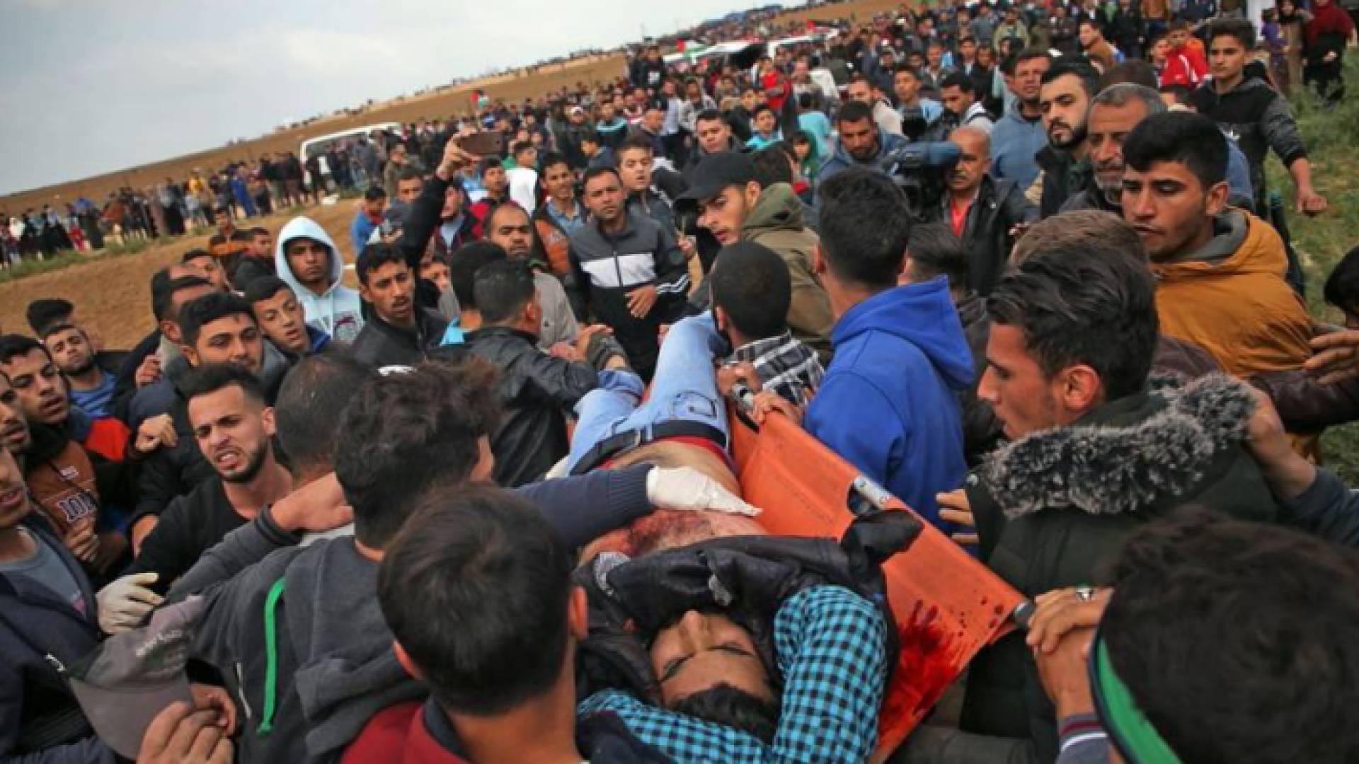 احد شهداء مسيرات يوم الارض بغزة