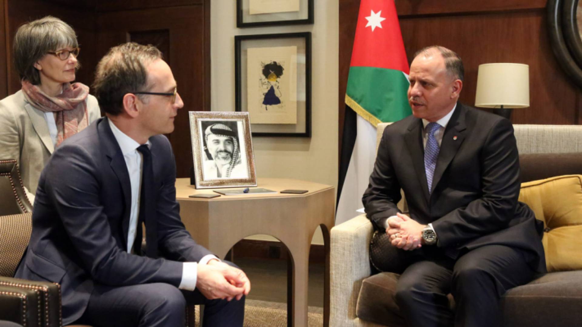 نائب الملك سمو الأمير فيصل بن الحسين خلال استقباله وزير الخارجية الألماني