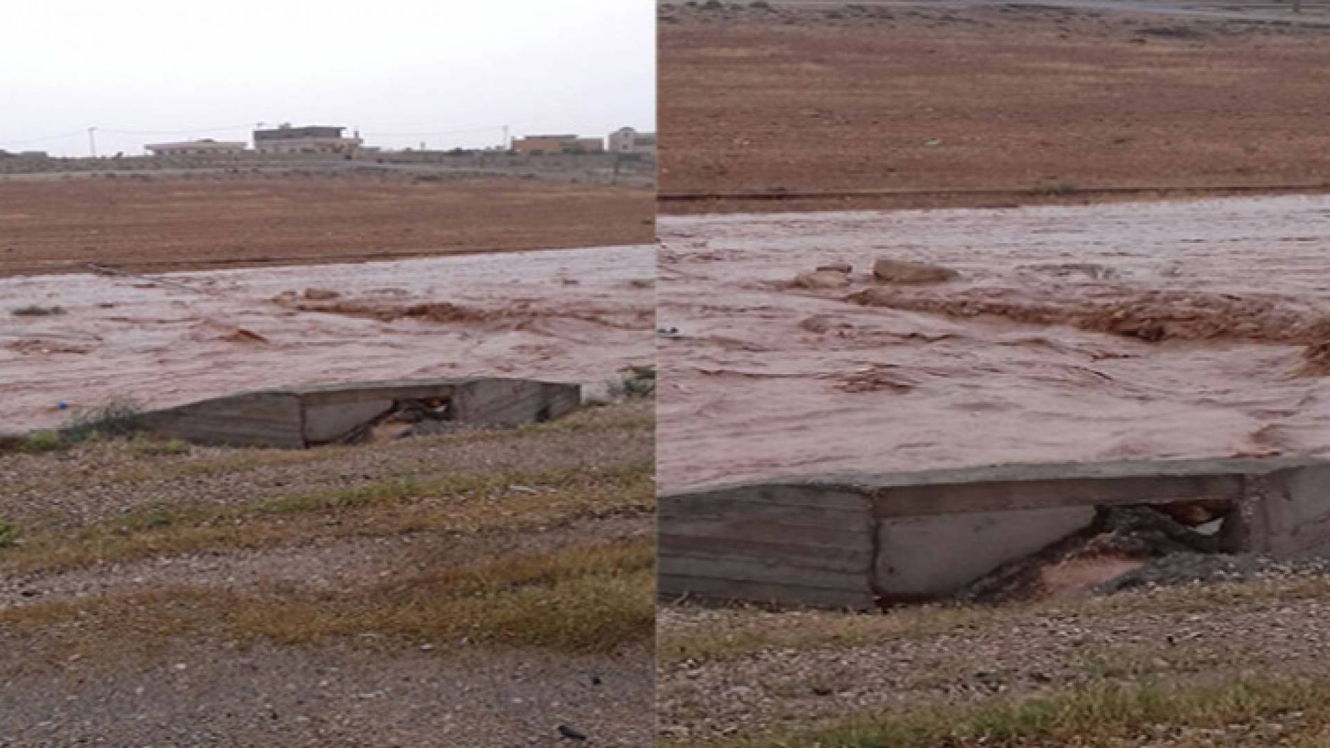 صورة للسيول التي داهمت النفق