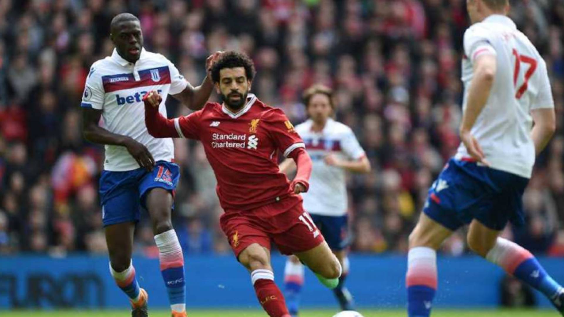 محمد صلاح خلال مباراة ستوك سيتي