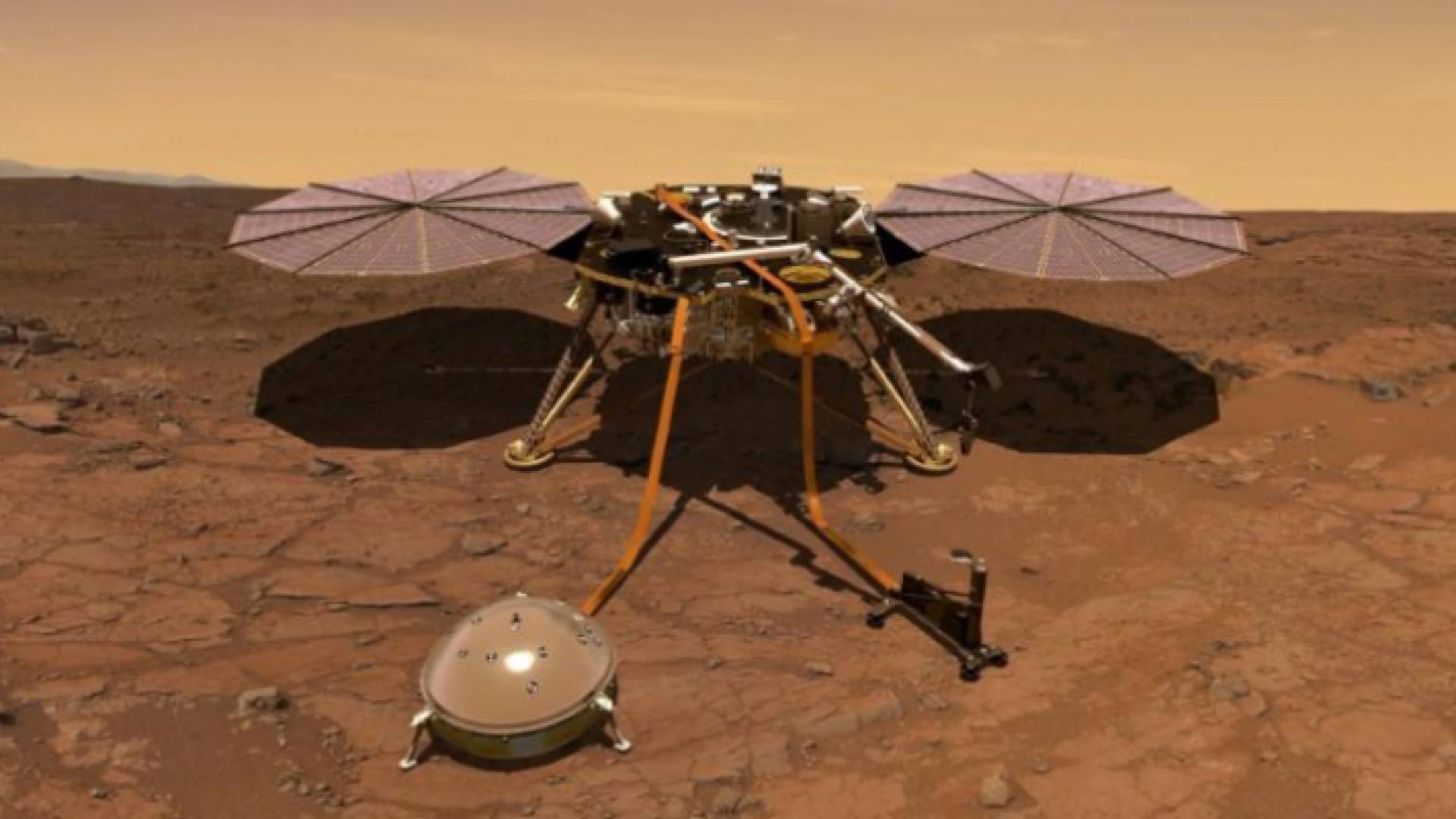 صورة فنية لمسبار استكشاف كوكب المريخ من الداخل (إنسايت)