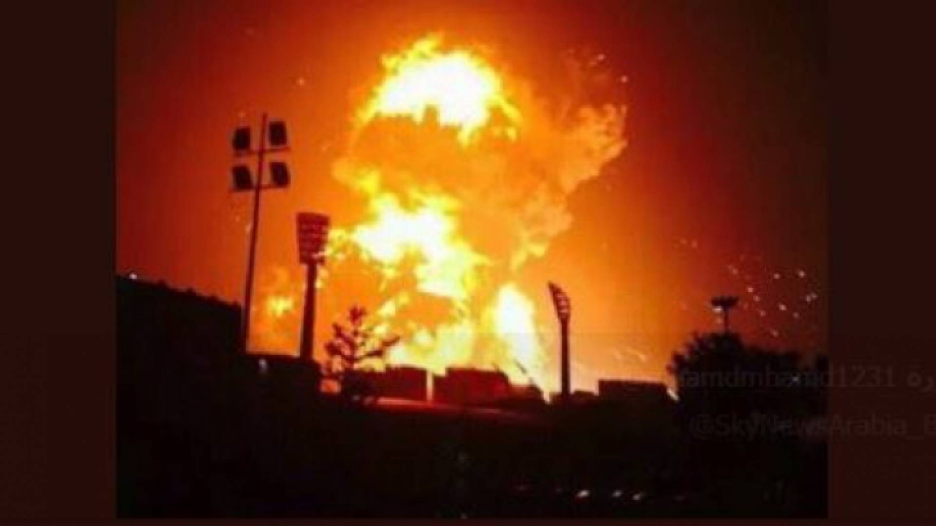 الصورة من سكاي نيوز لقصف الجولان المحتل