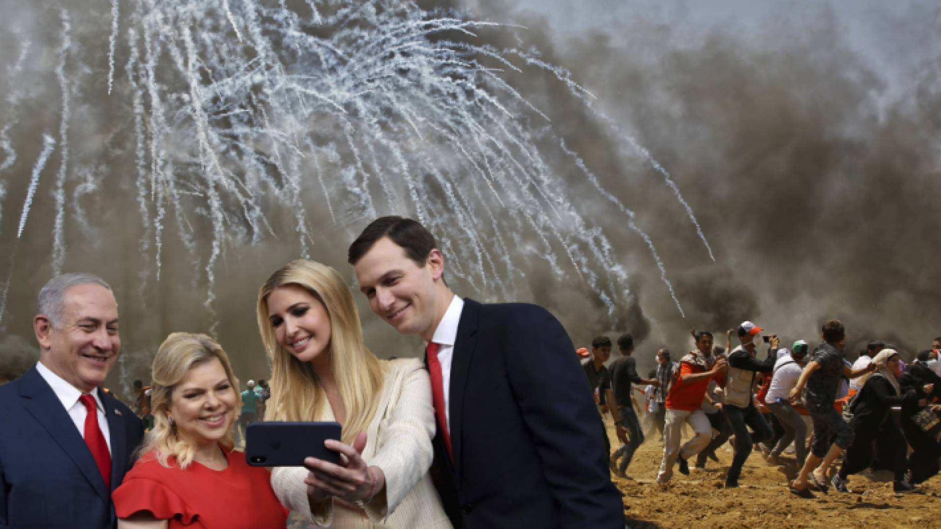 جانب من حفل السفارة الأمريكية ومواجهات غزة