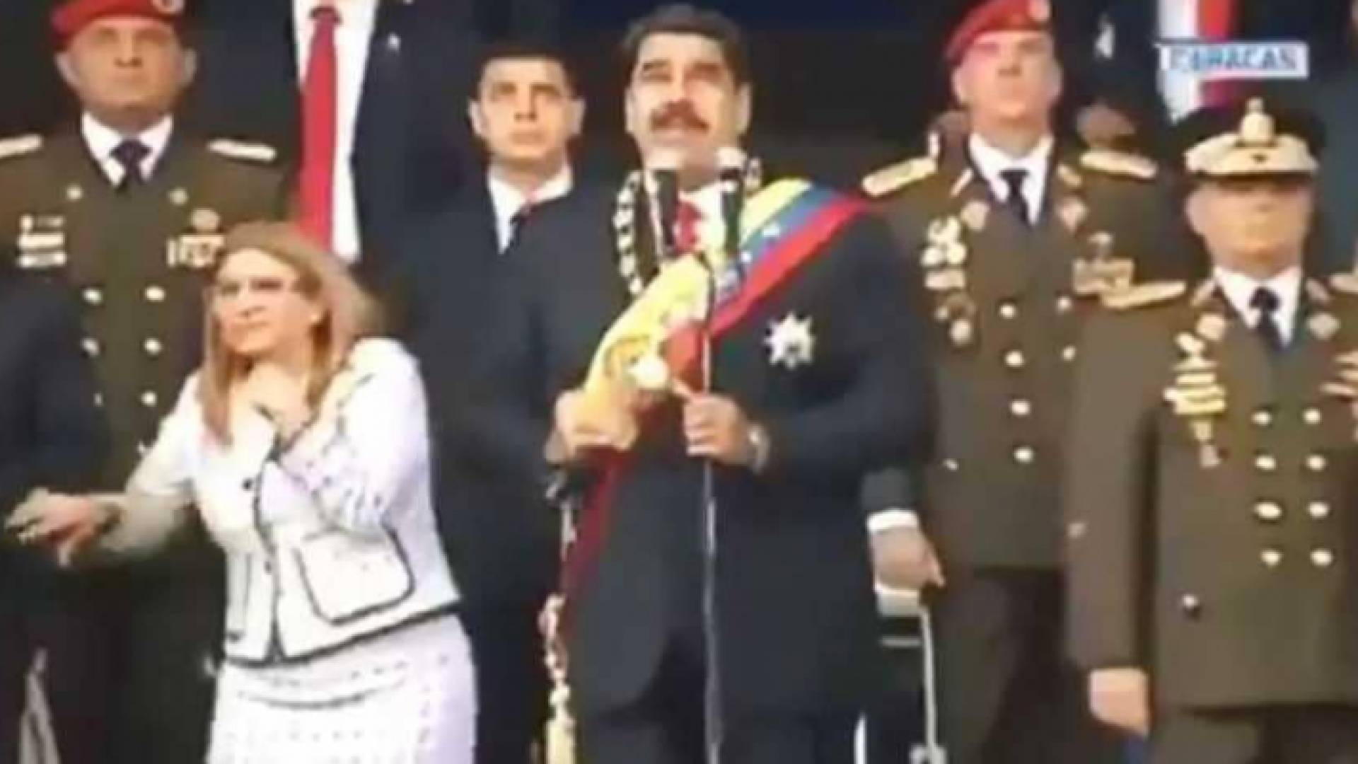 الرئيس الفنزويلي وقت التفجير