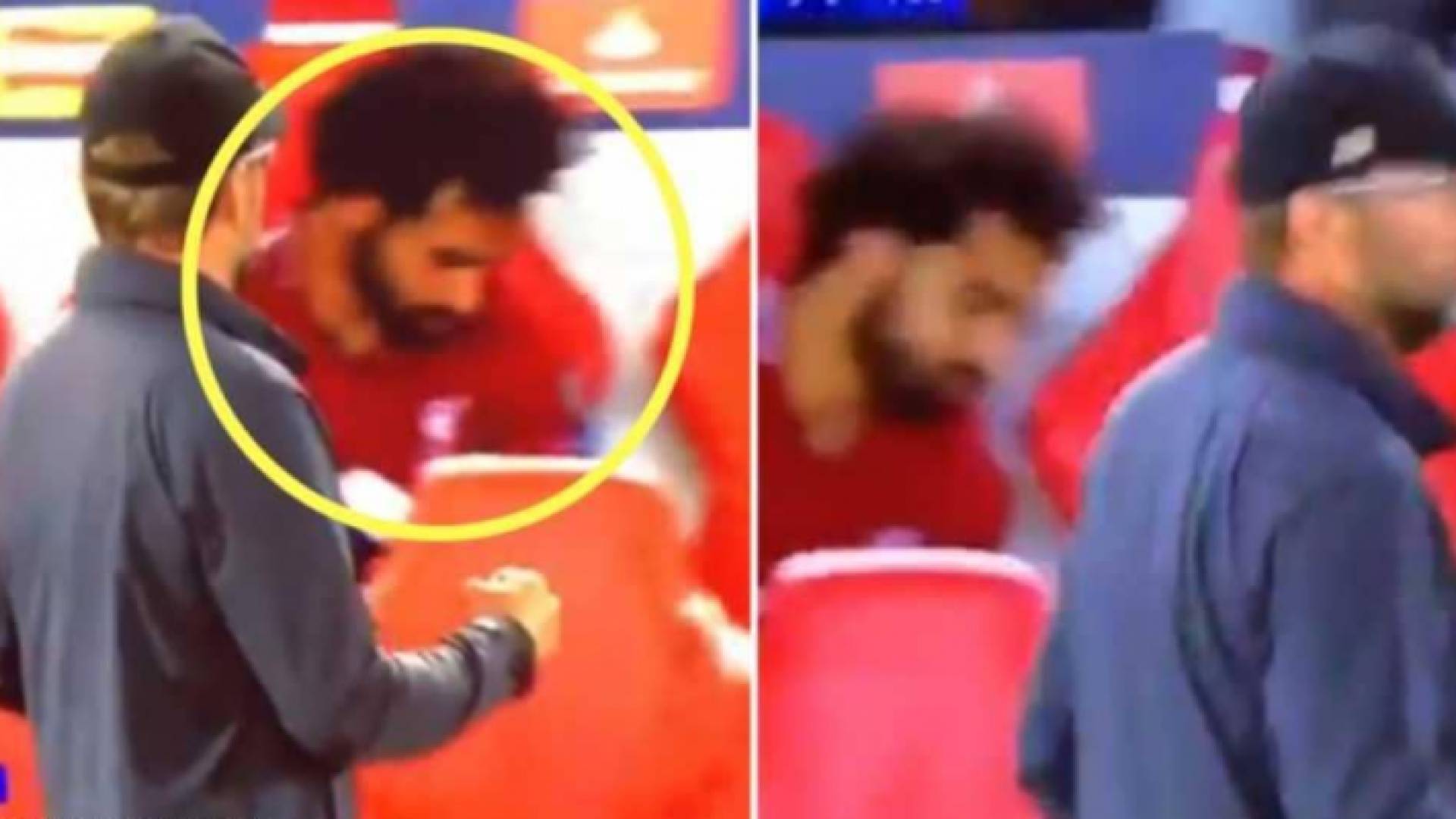 صلاح وهو يرمي قارورة المياه