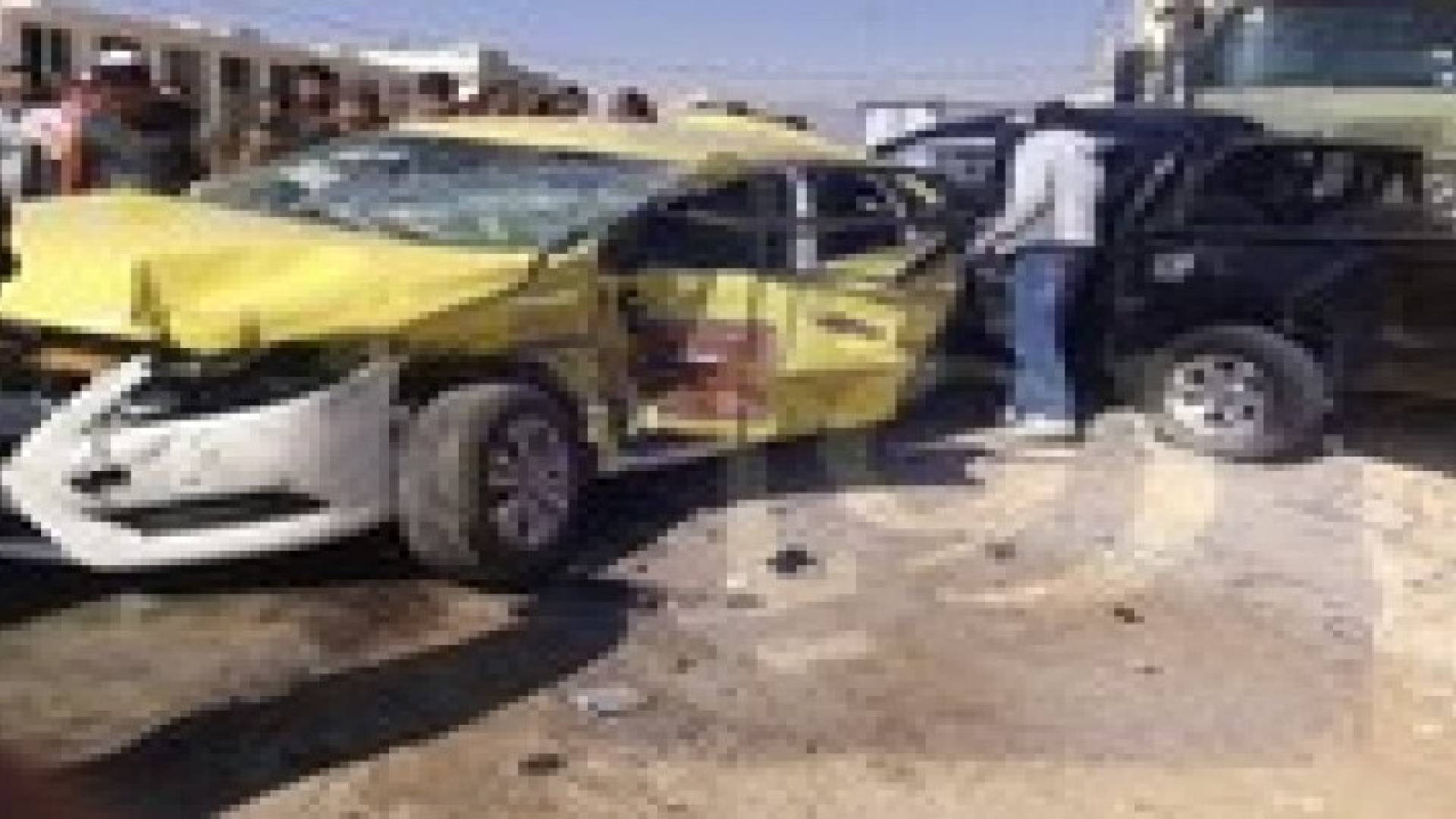 3 اصابات اثرحادث تصادم في معان - صور