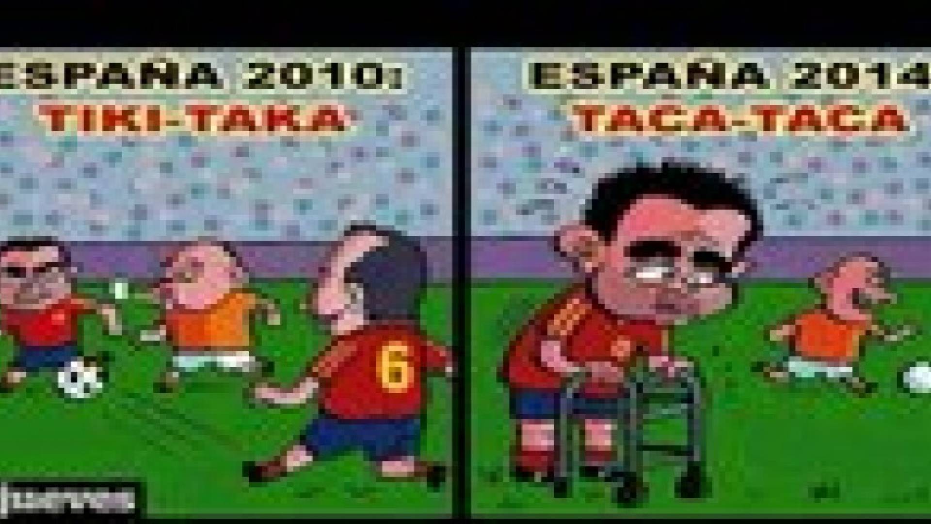 كاريكاتير يصف حال الاسبان بين 2010 و 2014