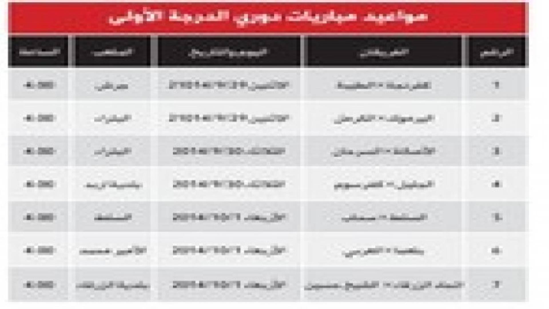اتحاد كرة الطاولة يحدد موعد مباريات الاياب للدوري الممتاز