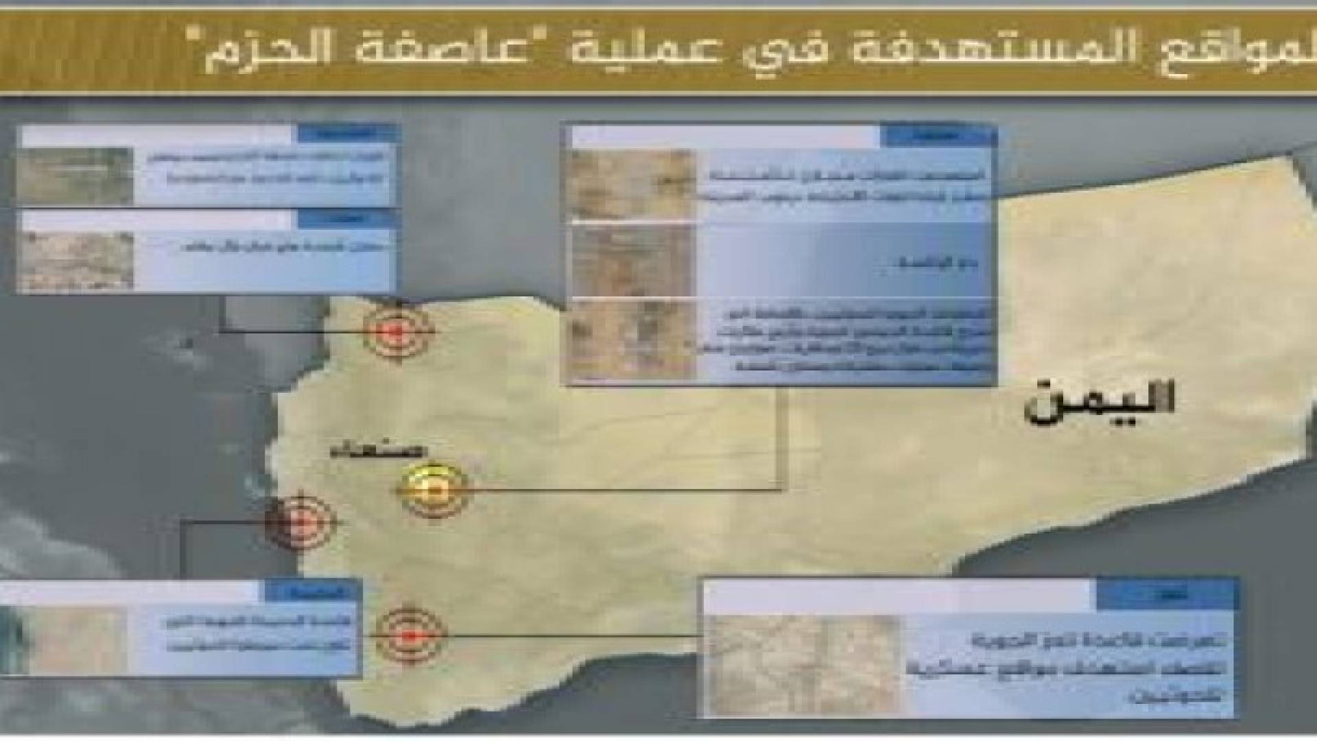 أبرز المواقع التي استهدفتها "عاصفة الحزم" باليمن