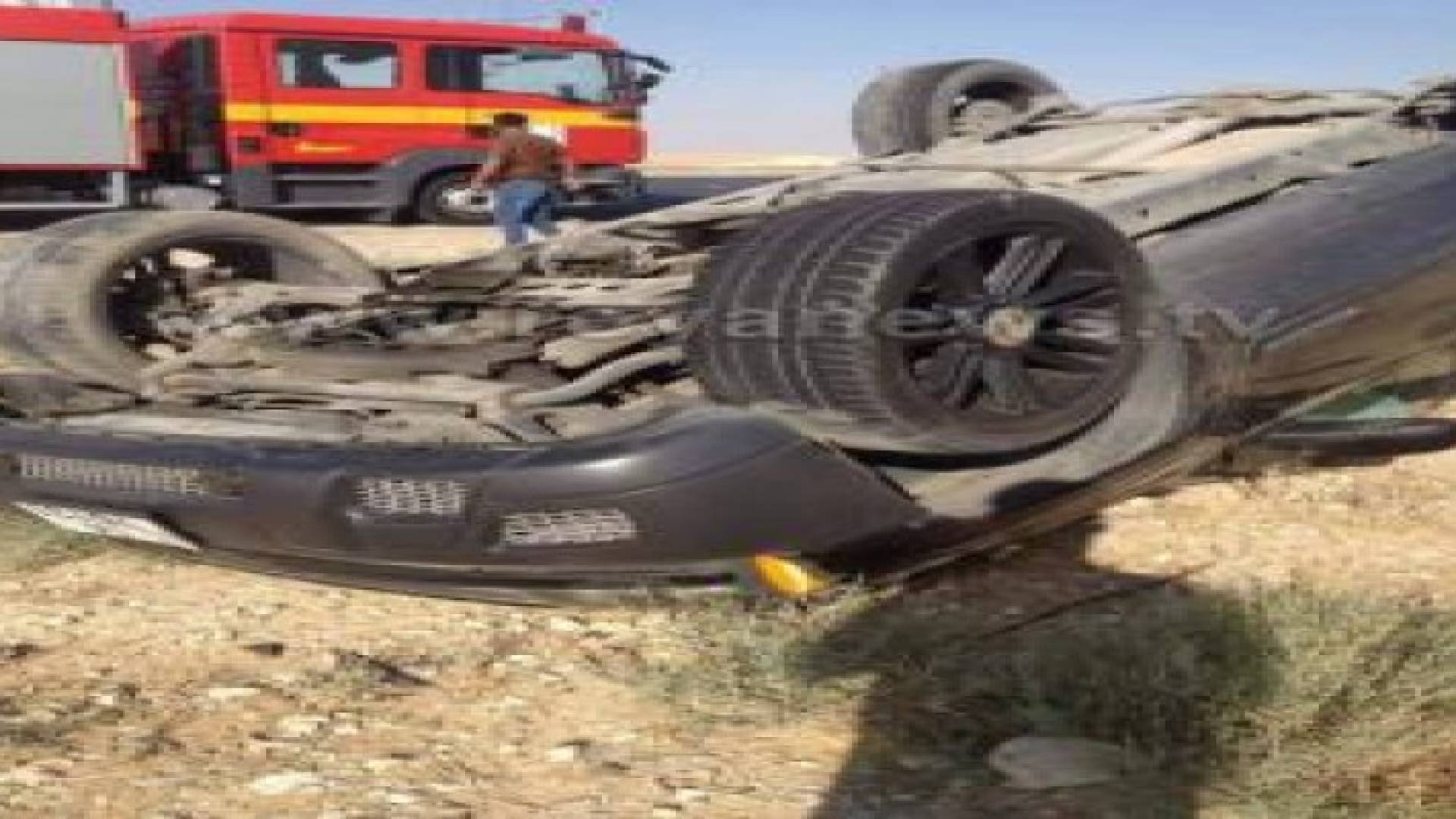 اصابة إمرأة اثر حادث انقلاب في القطرانة