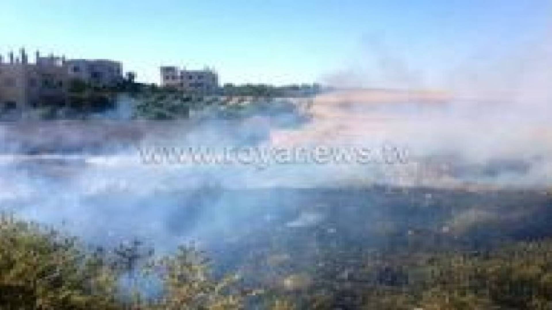 إخماد حريق محاصيل حقلية (قمح) في محافظة اربد