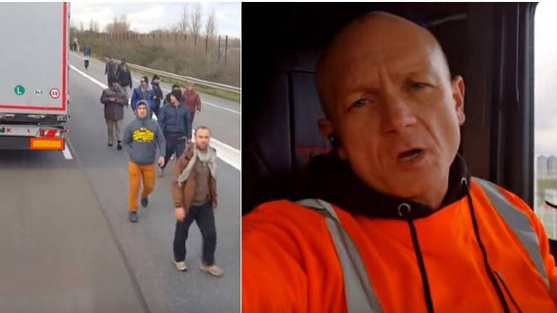 بالفيديو: سائق هنغاري يحاول دهس لاجئين بشاحنته