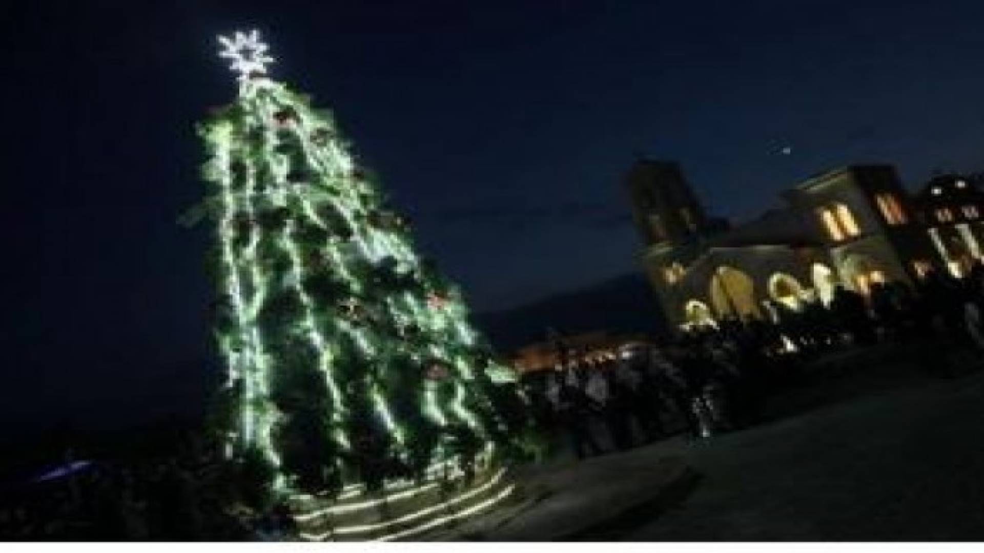 إضاءة شجرة عيد الميلاد في المغطس .. صور