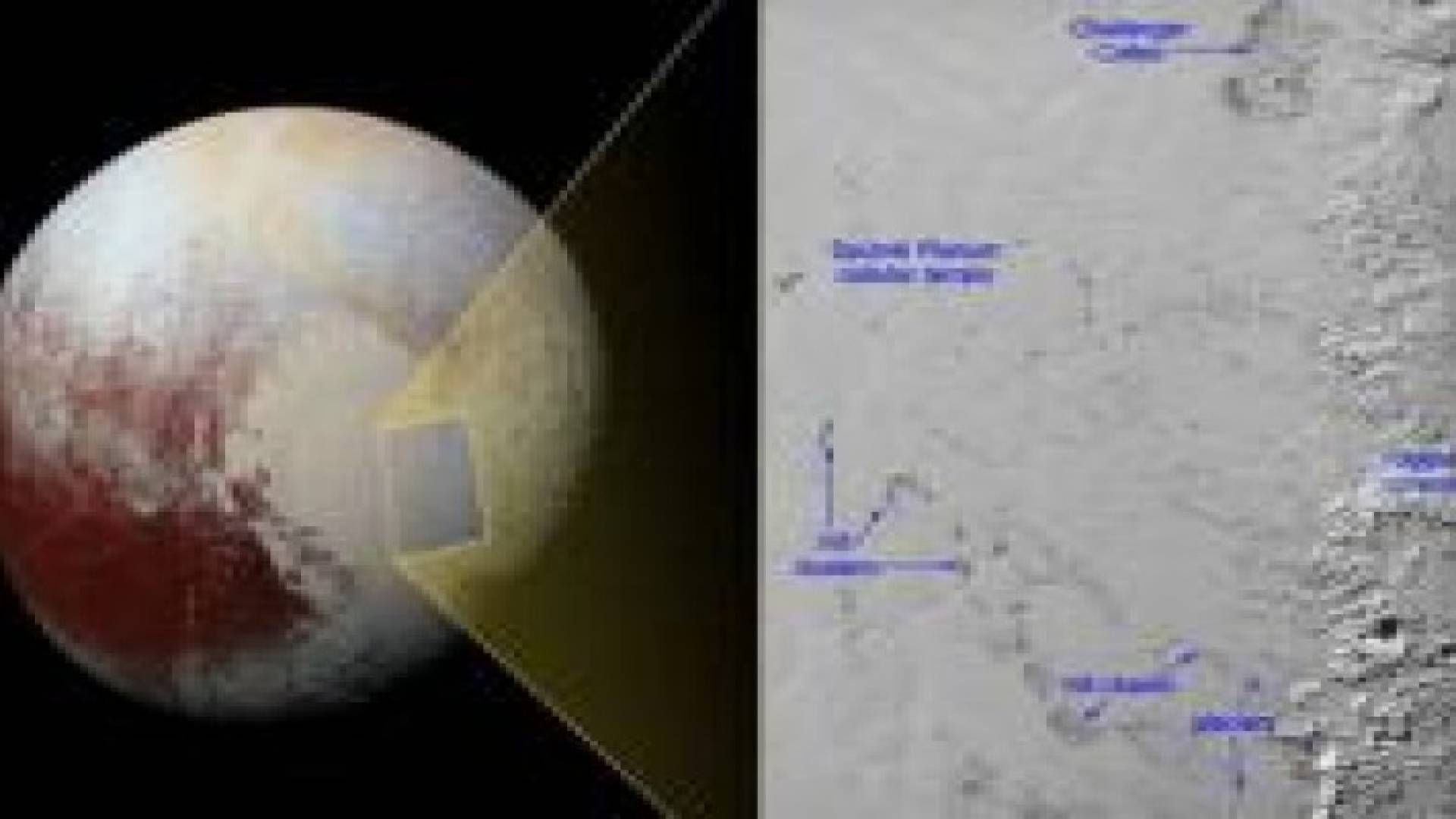 سلاسل من الجبال الجليدية على سطح الكوكب بلوتو