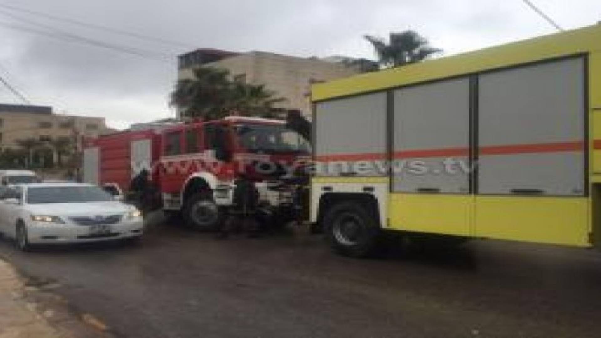 بالصور : حريق في بناية داخلها حضانة أطفال بخلدا