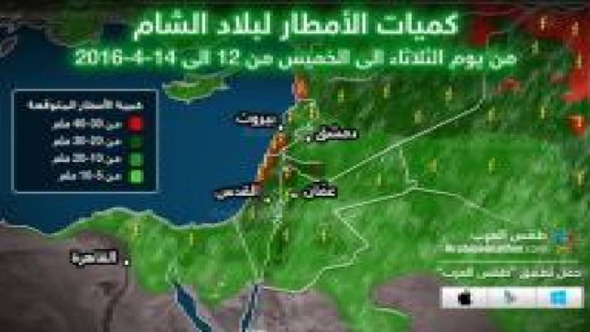 منخفض جوي وأمطار متوقعة على فترات من الثلاثاء حتى الخميس