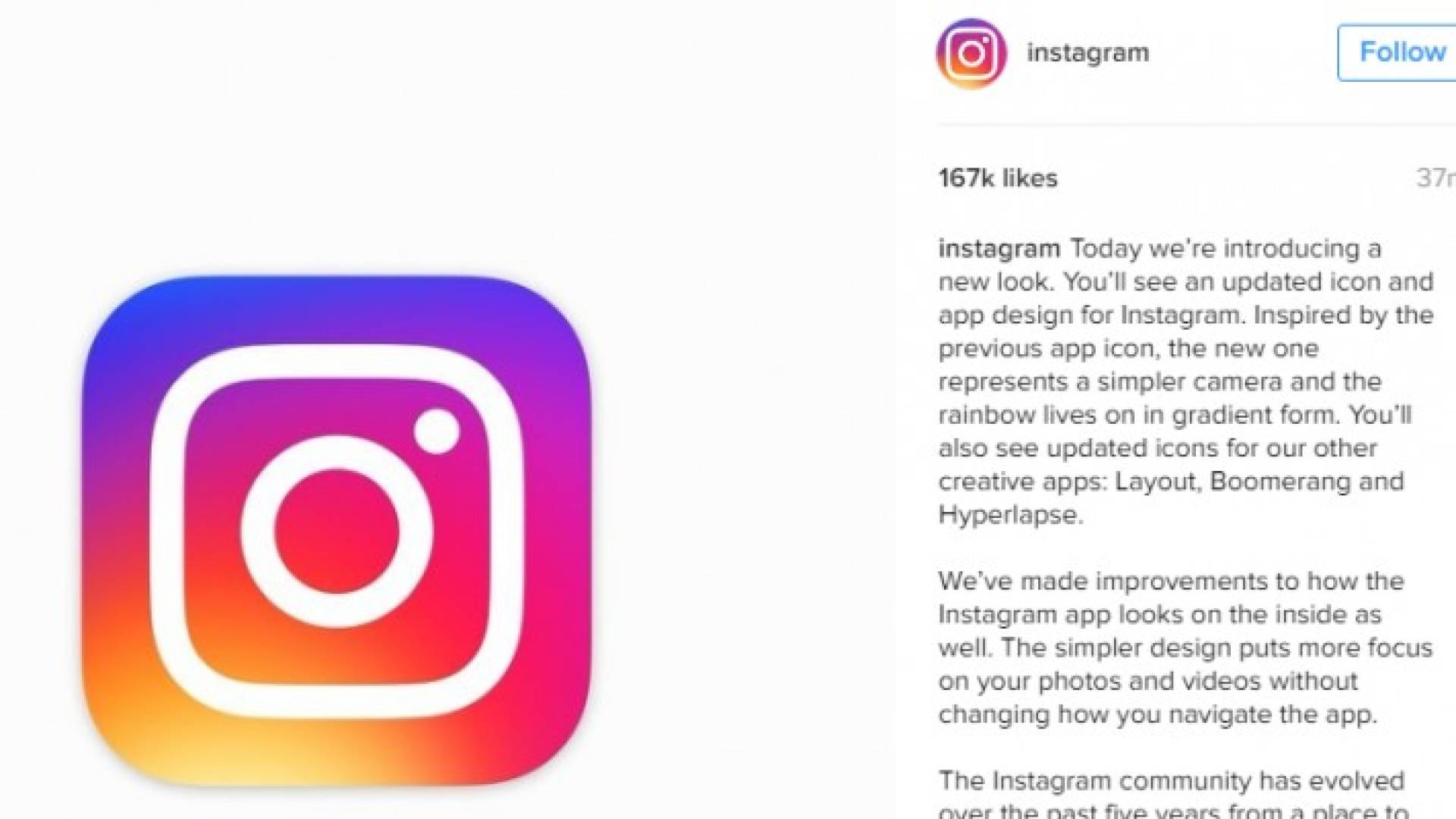 انستغرام يعلن عن شعار جديد بألوان قوس قزح