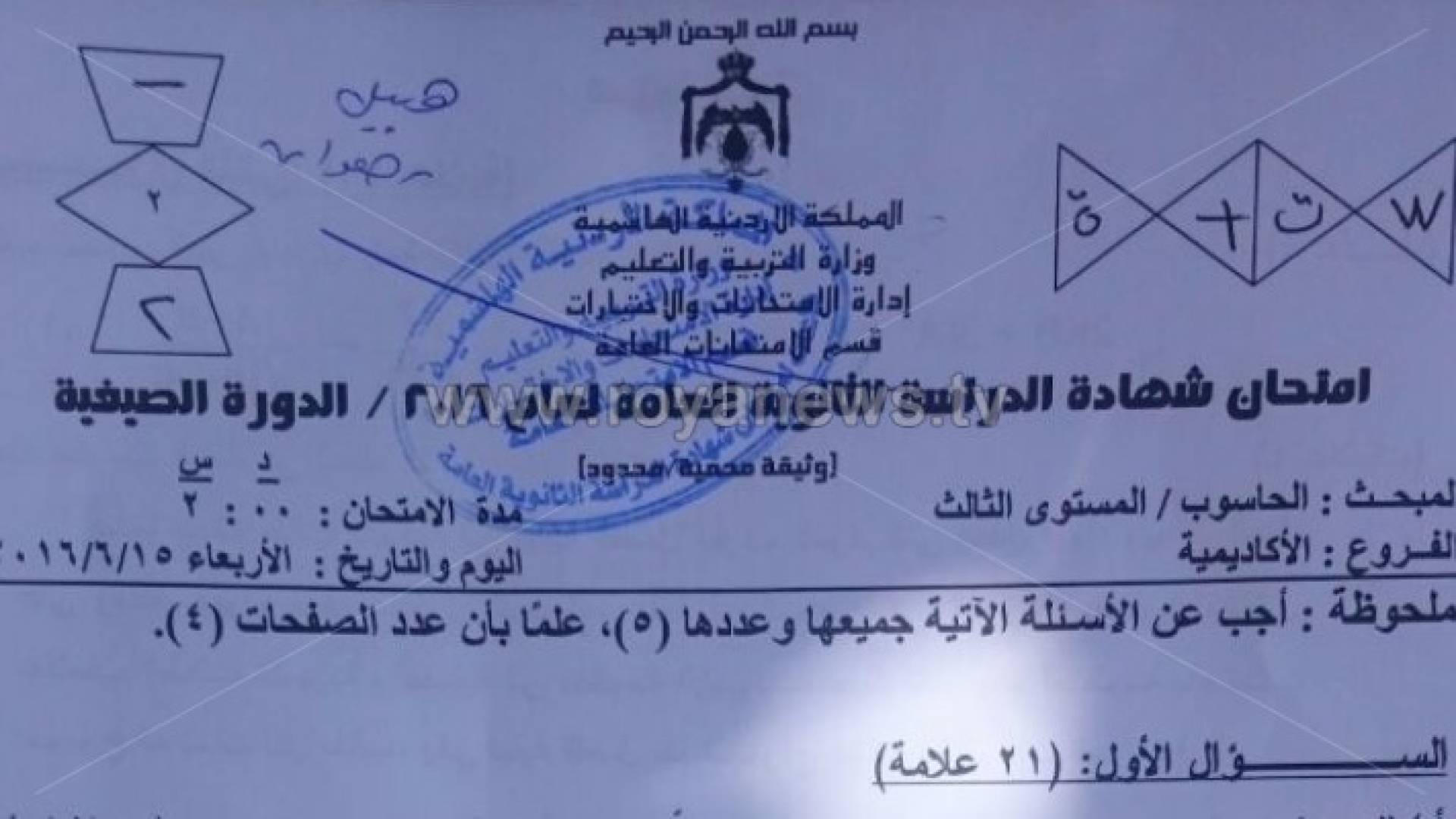 صورة للامتحان