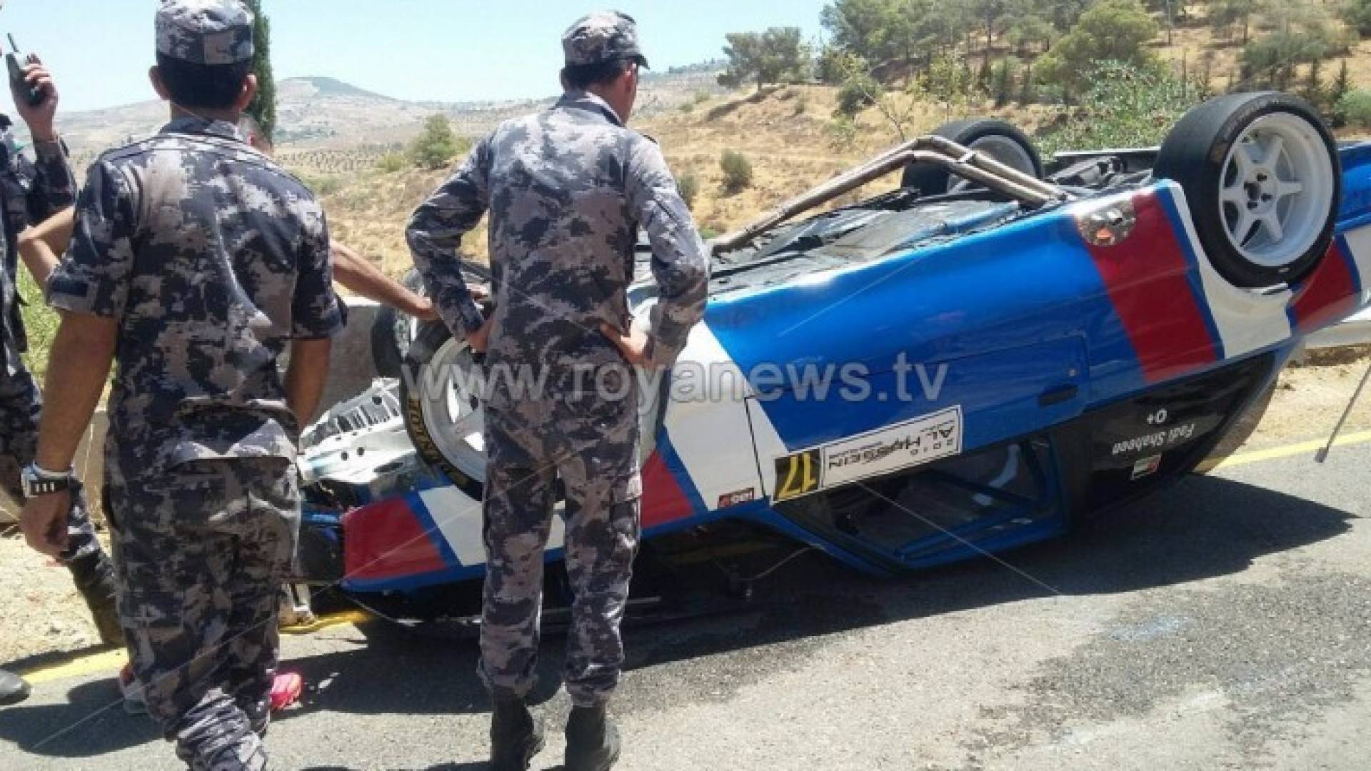 فيديو وصور : انقلاب سيارة متسابق في تل الرمان