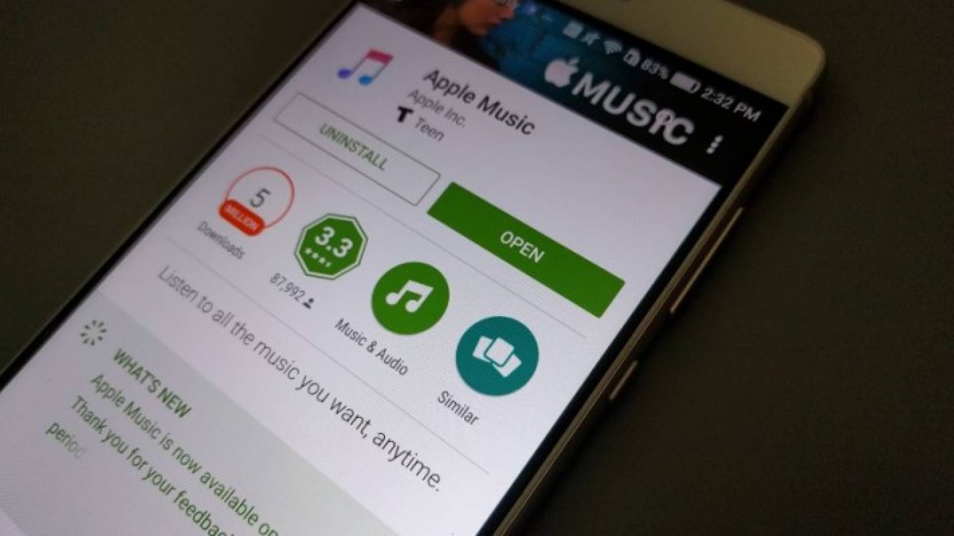 آبل تطلق النسخة الرسمية من تطبيق Apple Music لنظام أندرويد