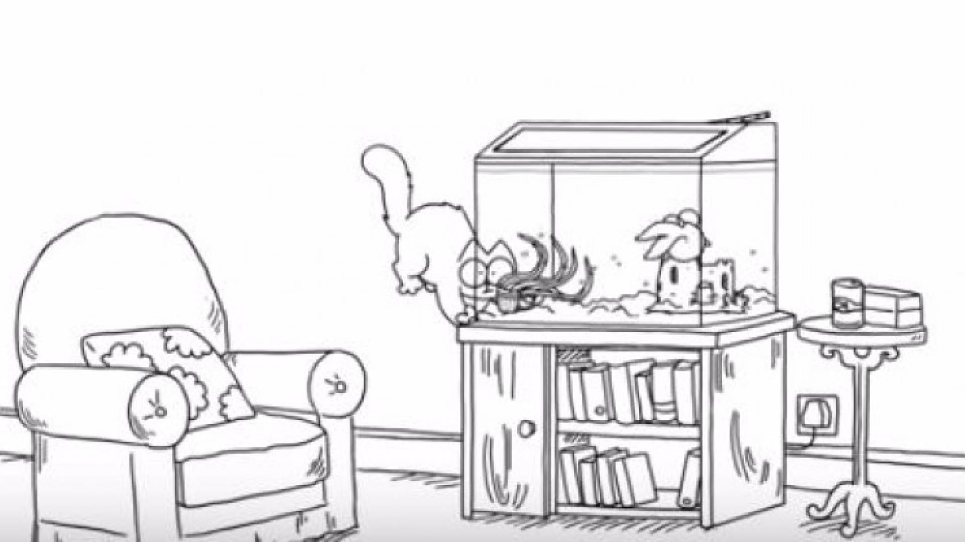 فيديو: هذا ما سيحدث لو تركت سمك الزينة مع قطتك في البيت!