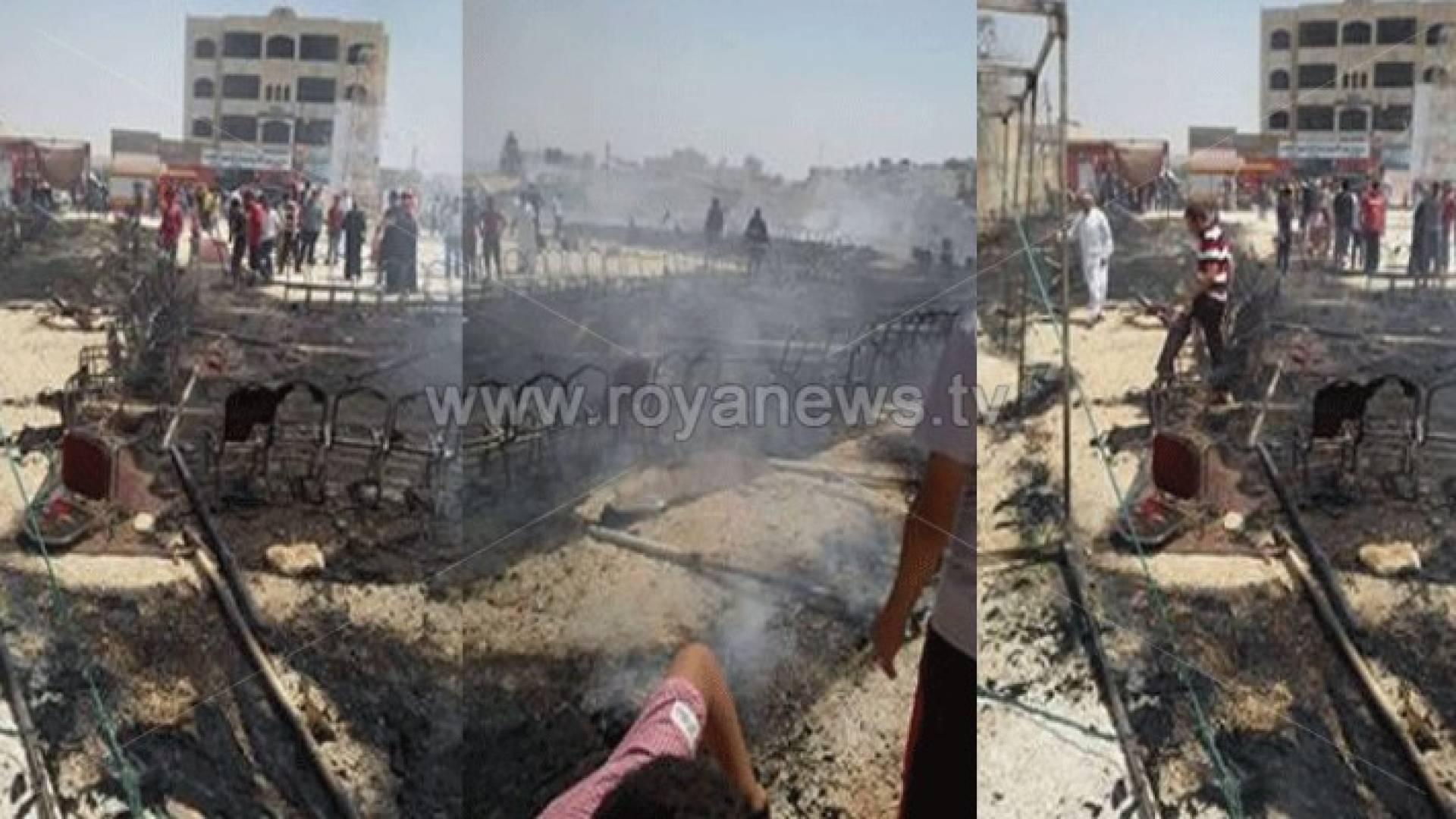 حريق ضخم بمقر انتخابي في الزرقاء