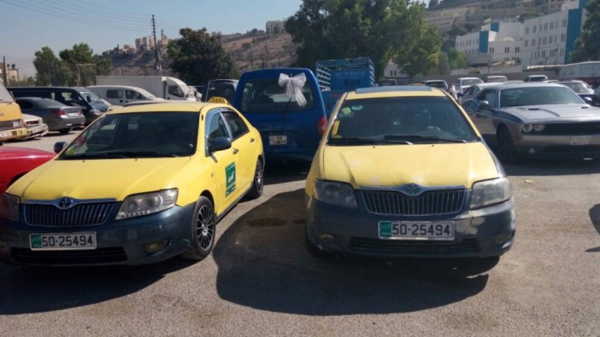 ضبط سيارتي تكسي موحدة الأرقام والمواصفات في عمان