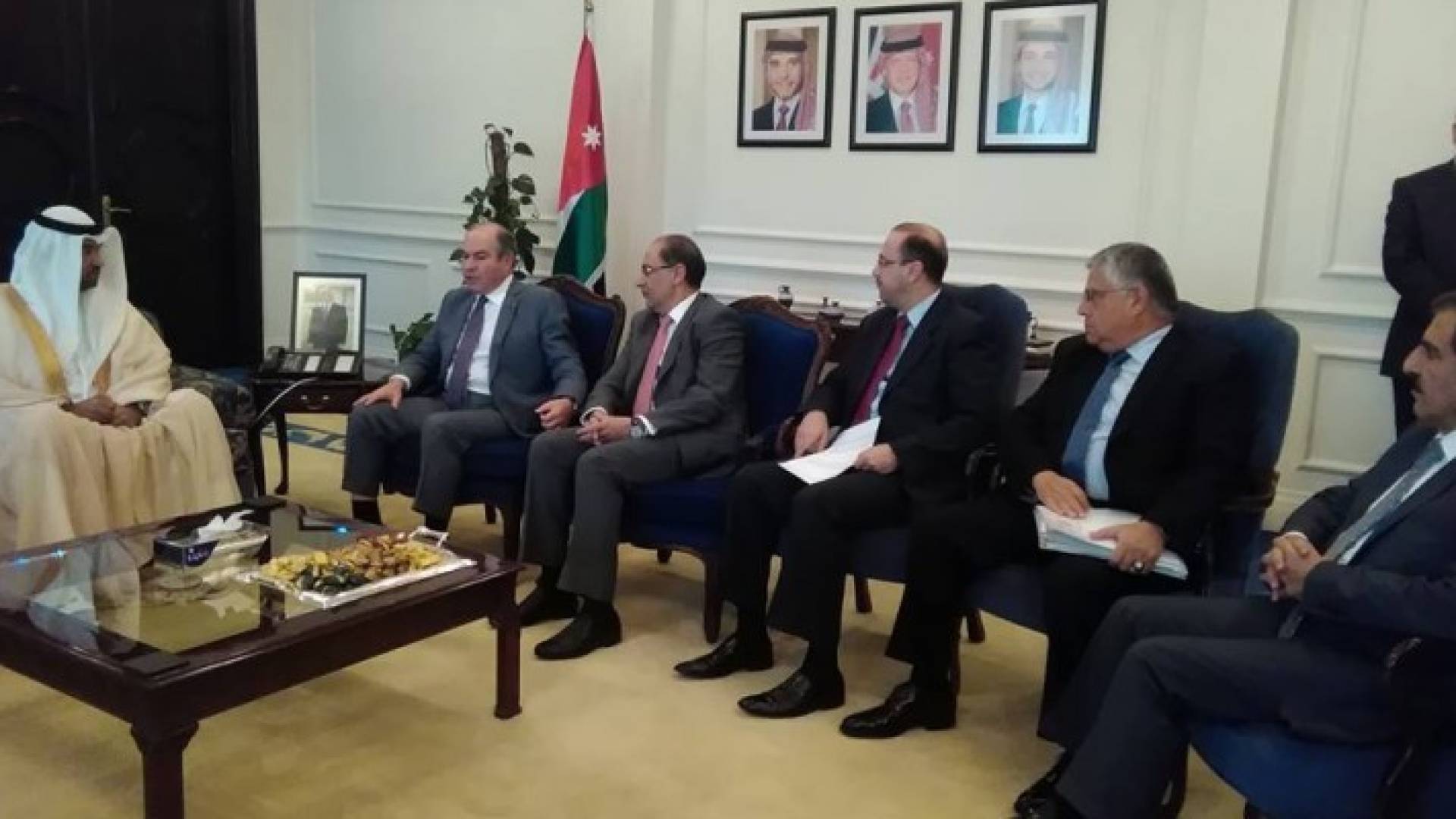 جانب من الاستقبال في دار رئاسة الوزراء 