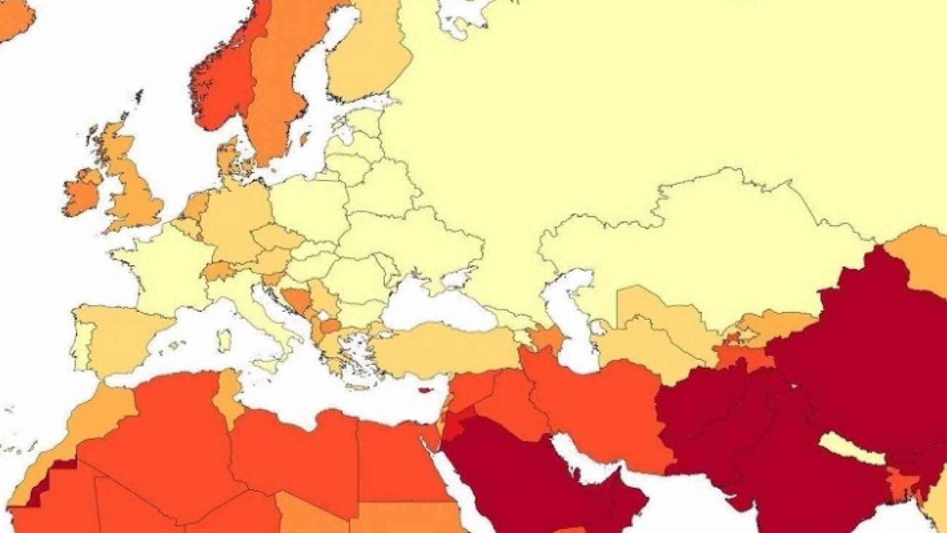 خارطة الدول التي تفوق فيها أعداد النساء الرجال