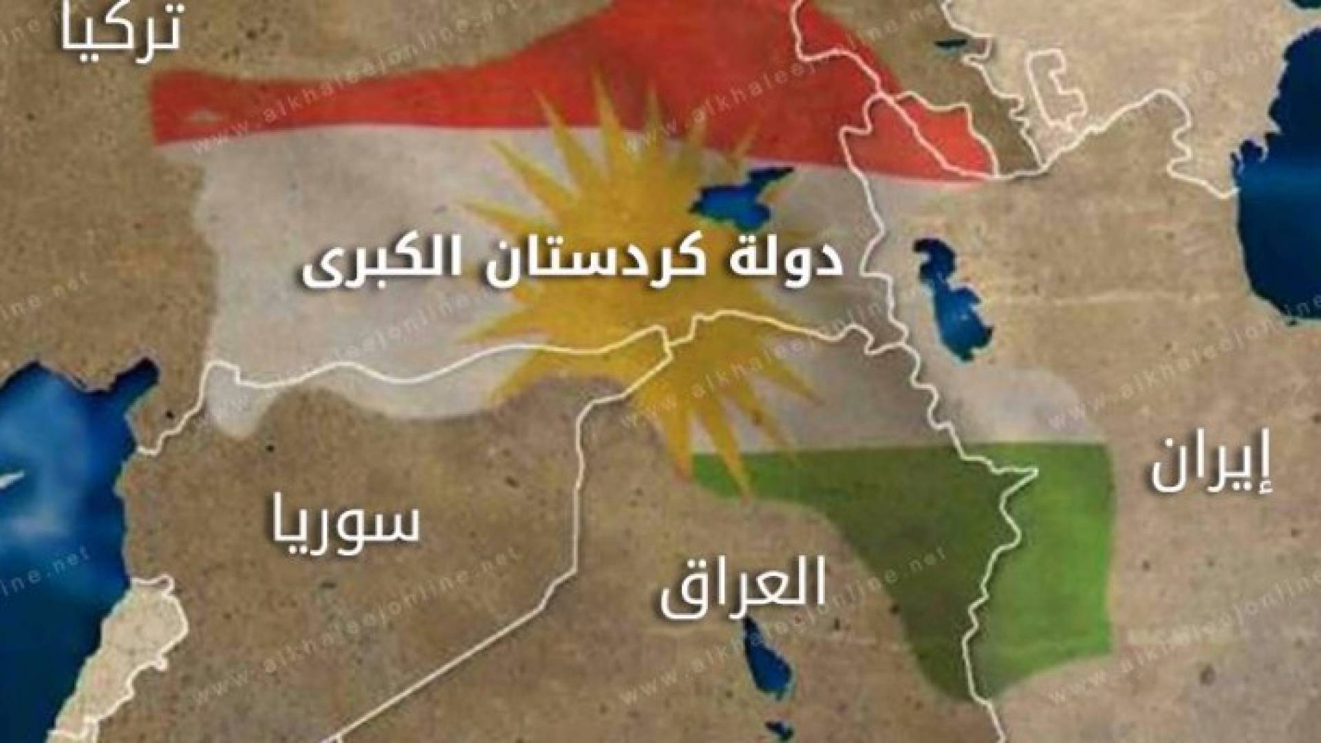 تشمل منطقة كردستان أجزاء من أربع دول