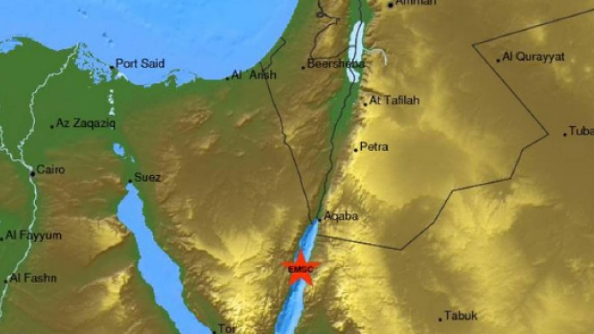 زلزال يضرب خليج العقبة