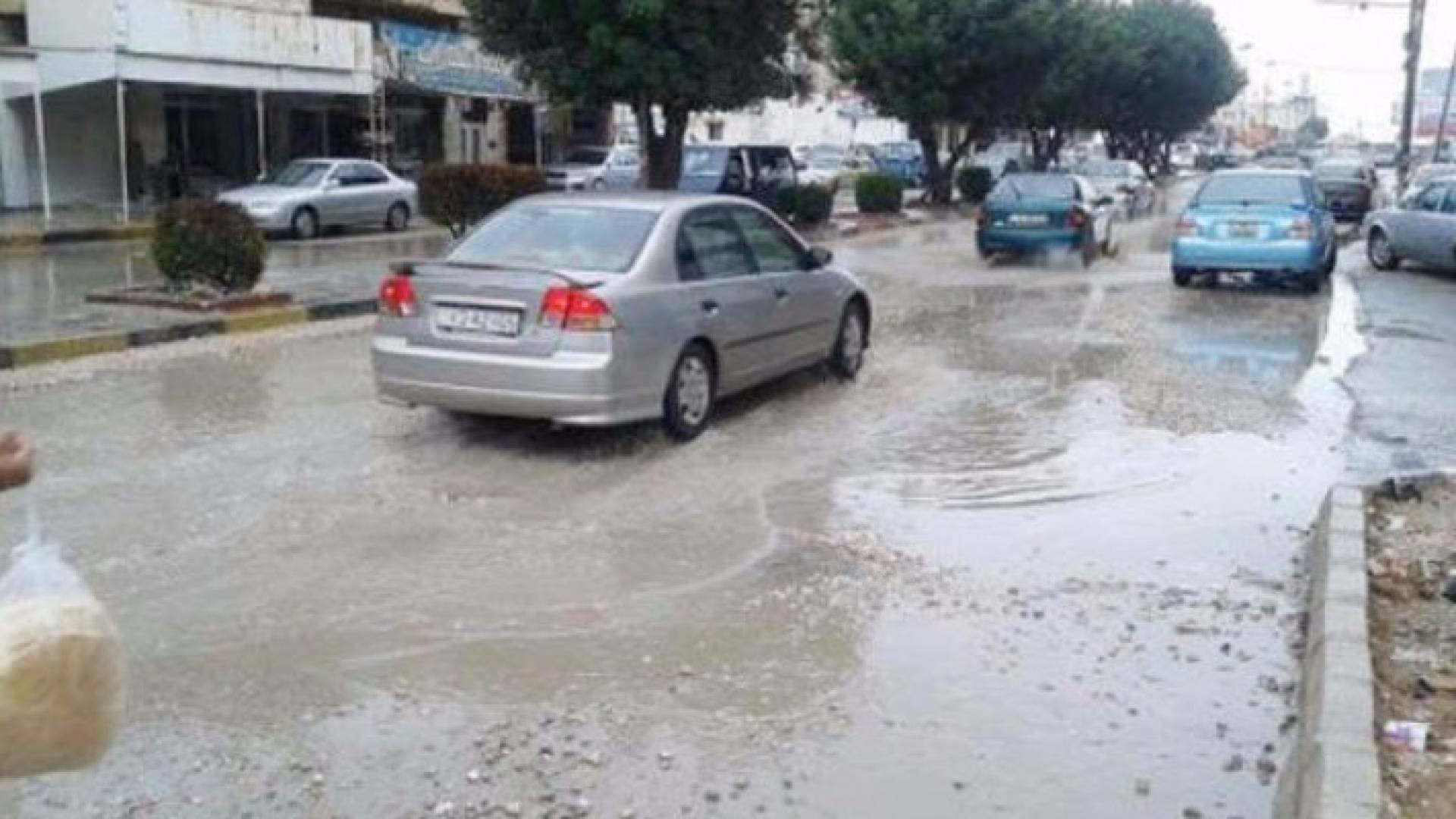 شوارع مدينة اربد خلال فصل الشتاء 