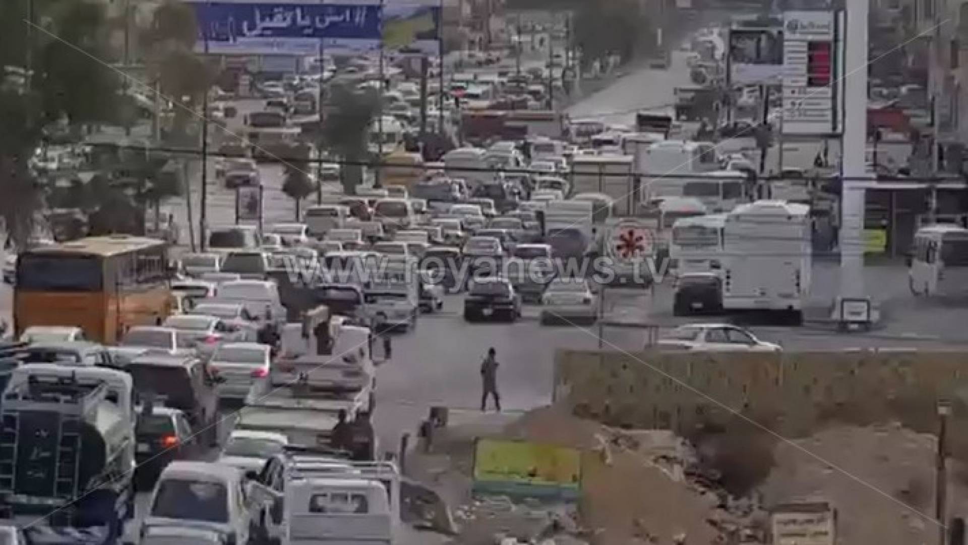 أزمة سير بسبب الحادث