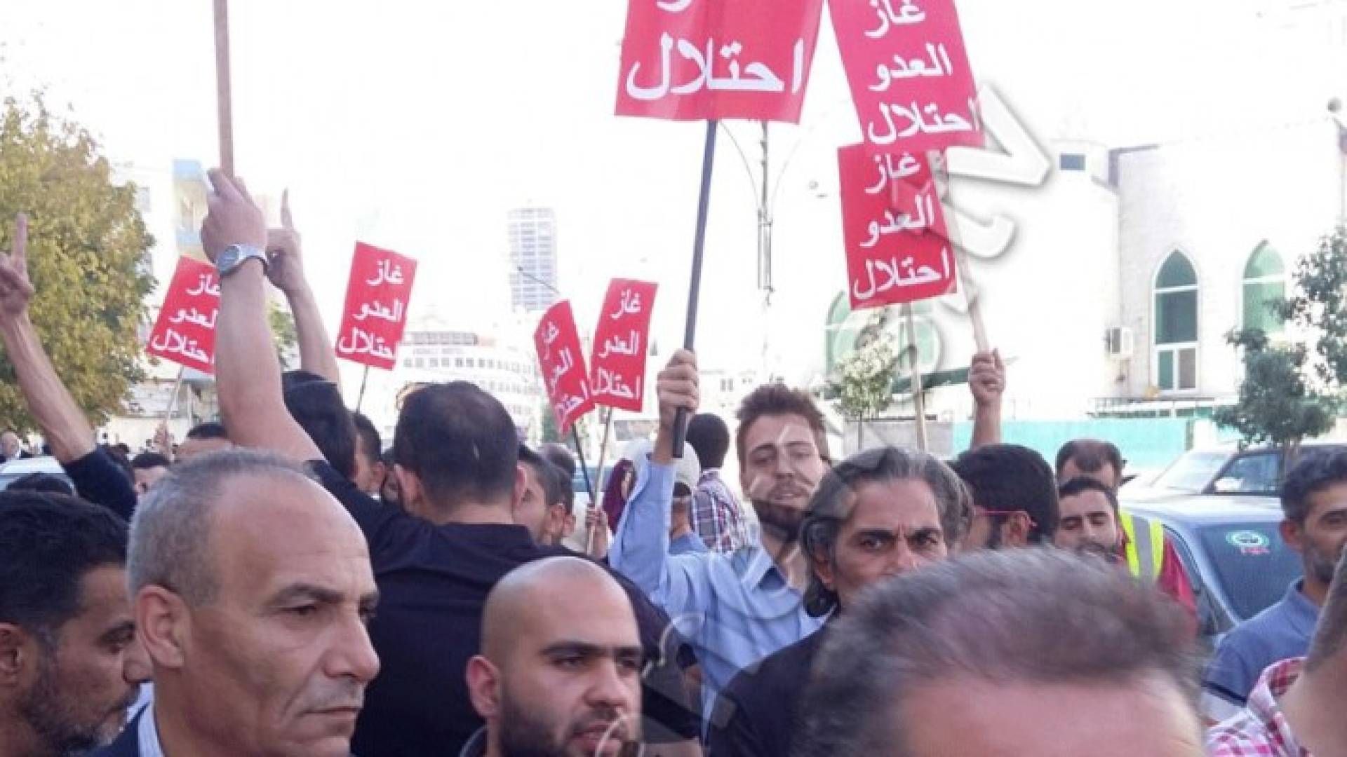 المحتجون خلال خروجهم من مديرية الشرطة