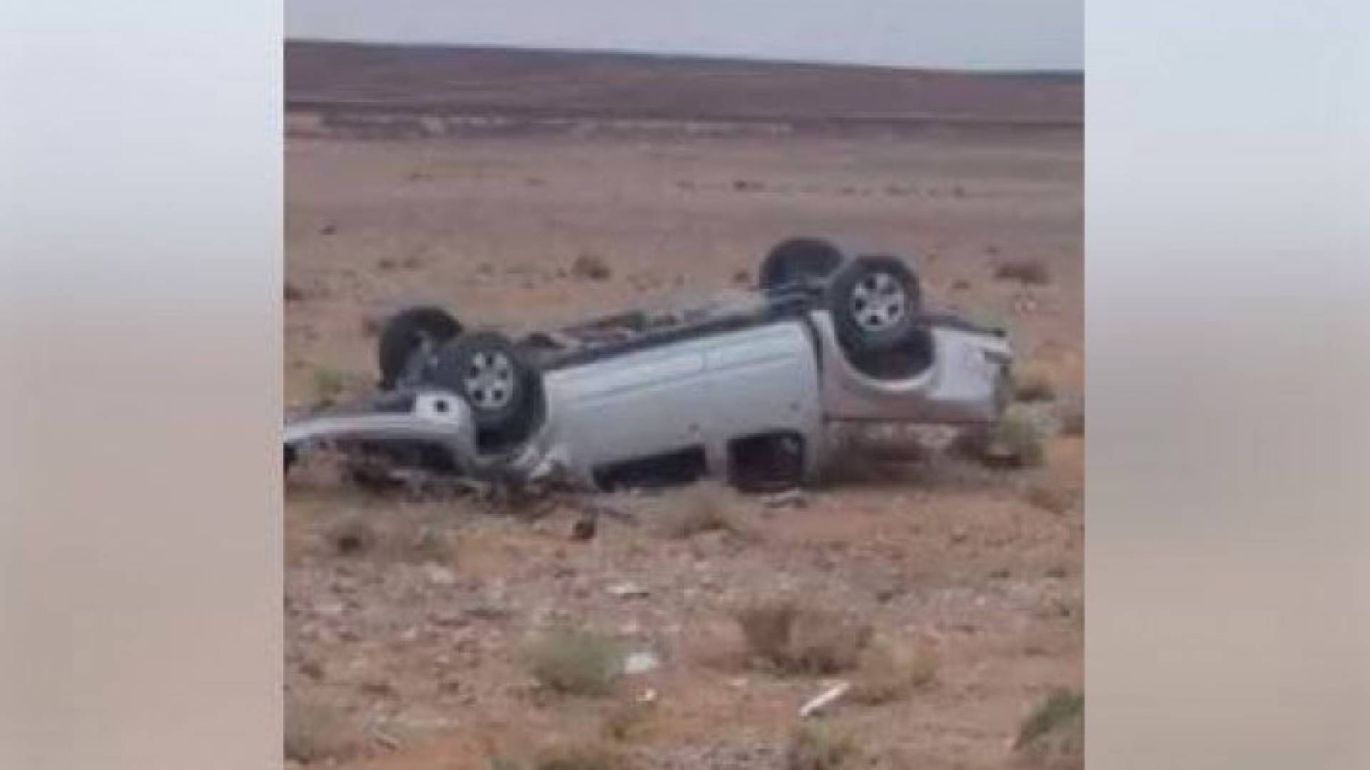صور الحادث الذي وقع على طريق الشيدية بمحافظة معان 
