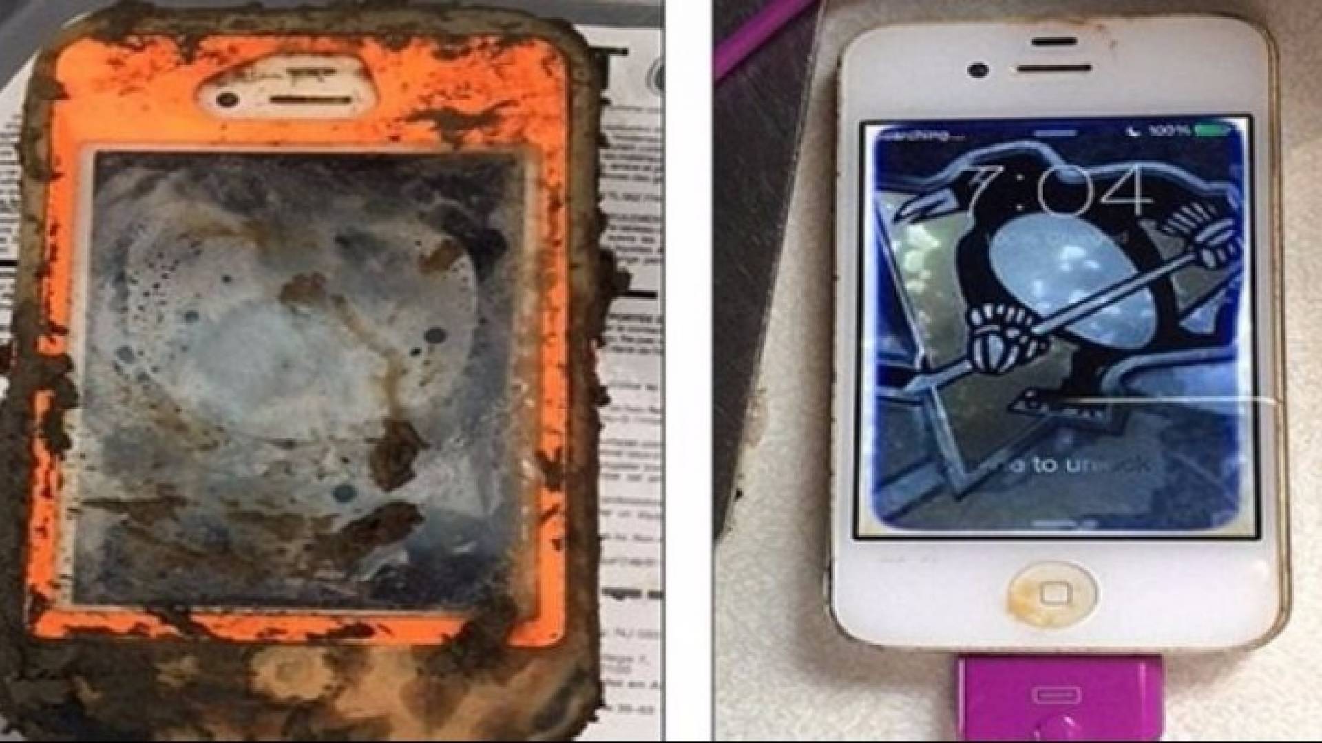 هاتف أيفون سقط في بحيرة جليدية منذ أكثر من عام