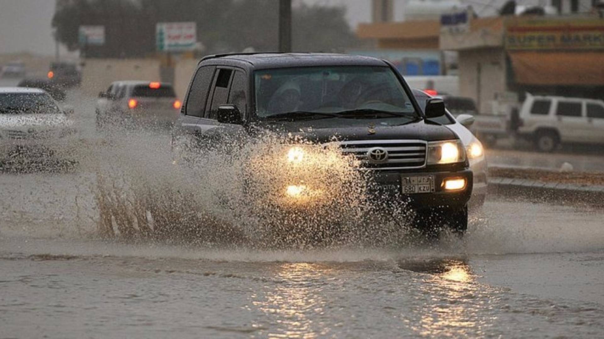 أرشيفية للتساقطات المطرية التي شهدتها مدينة الرياض