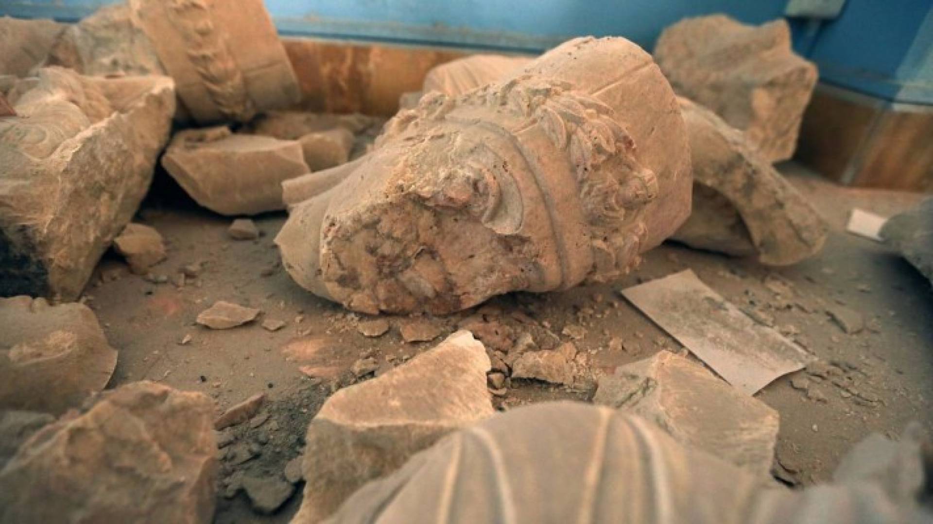 جانب من آثار تدمر التي دمرها داعش