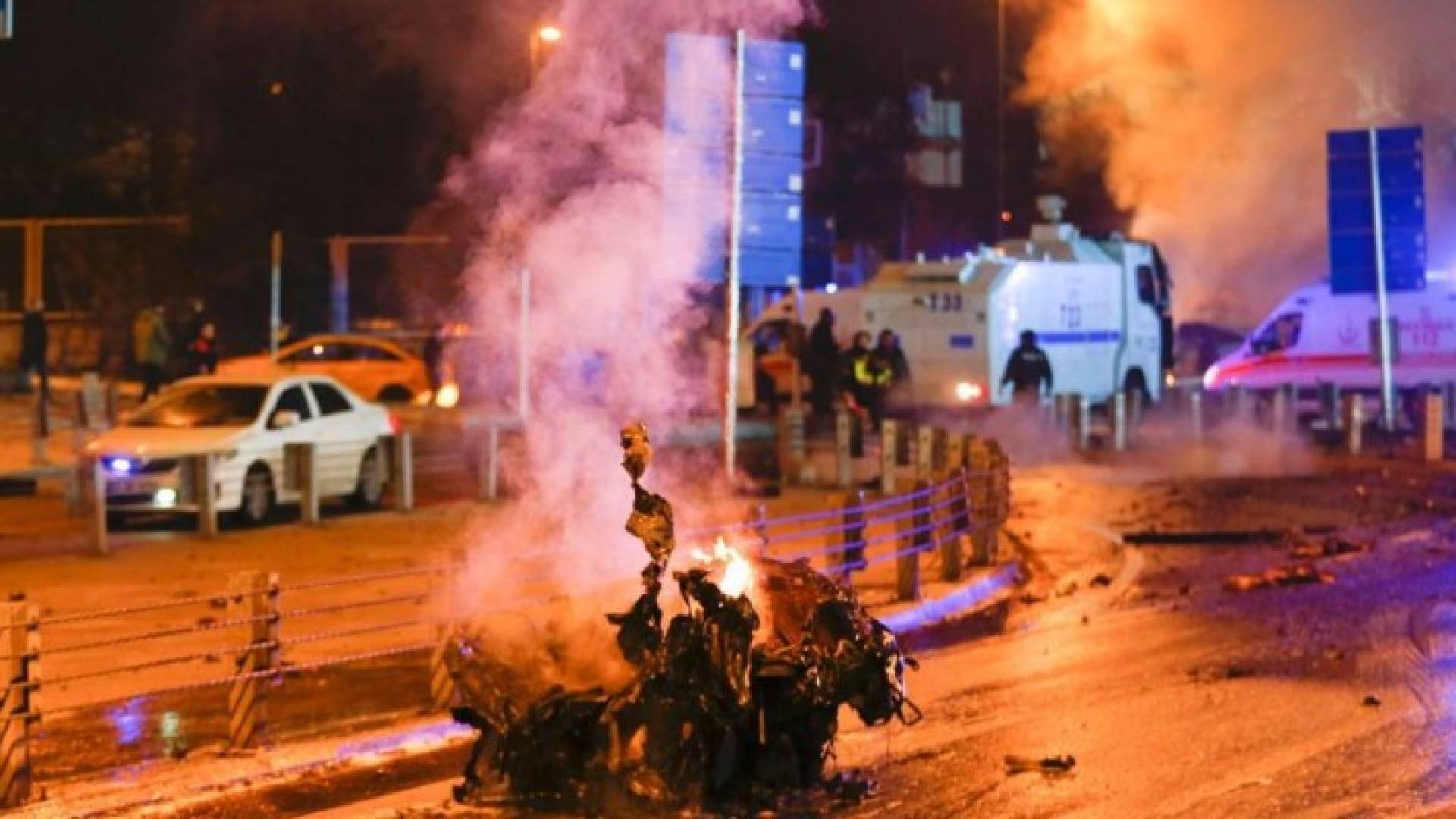 جانب من التفجير الارهابي في اسطنبول