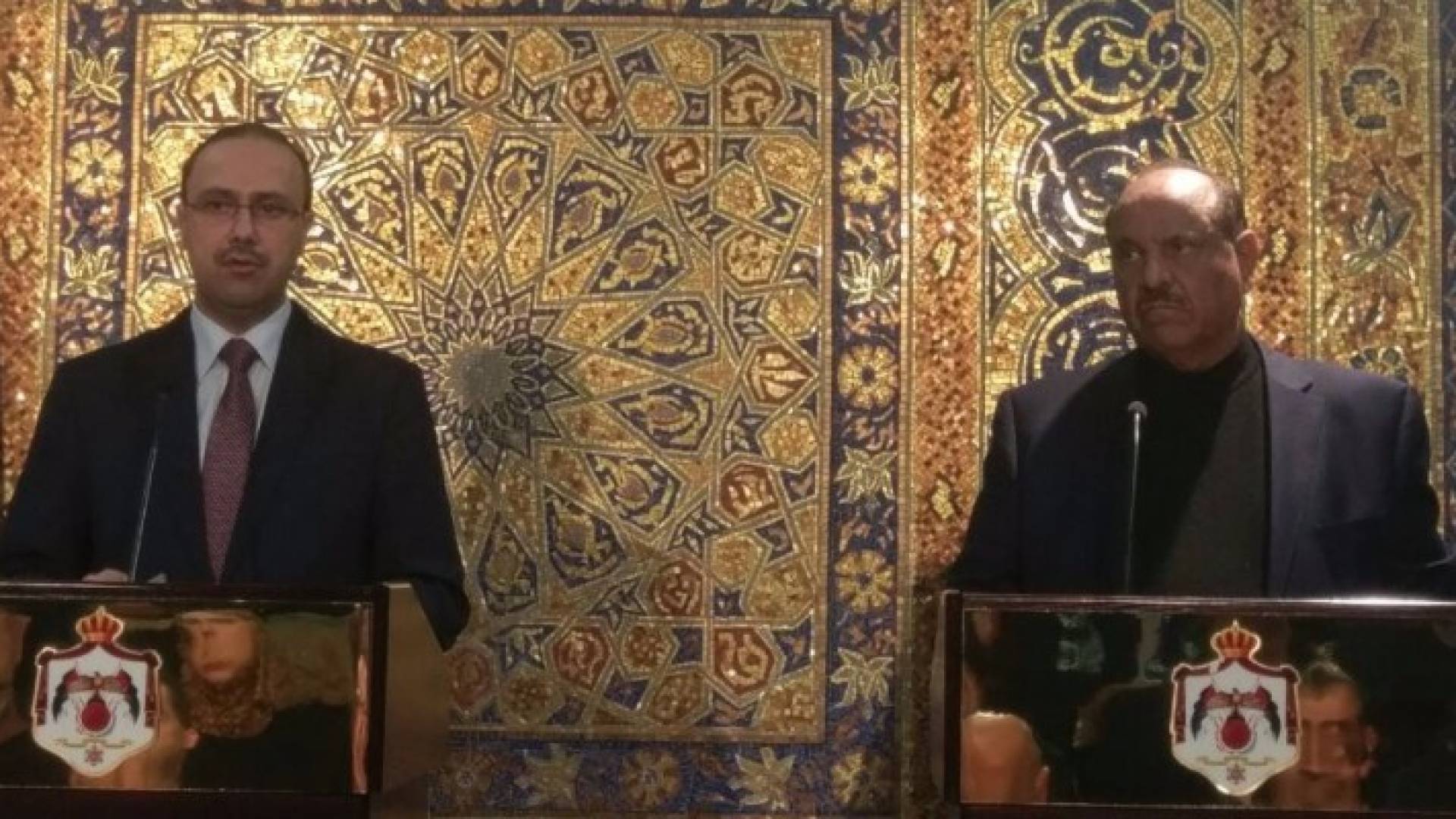 جانب من المؤتمر الصحفي لوزيري الداخلية والإعلام 