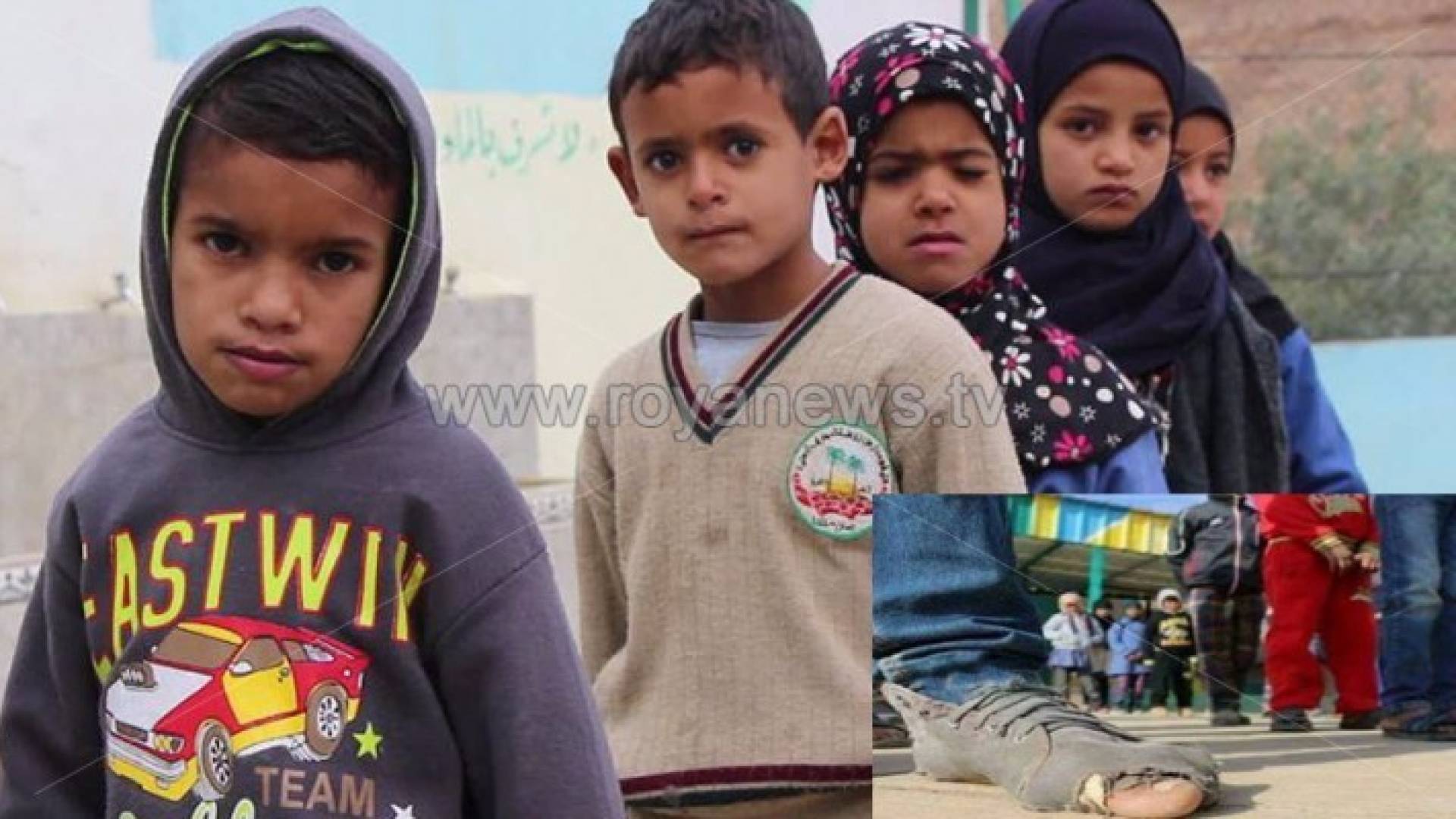 اطفال مدرسة البربيطة بالطفيلة - تصوير عبدالمهدي عواجين