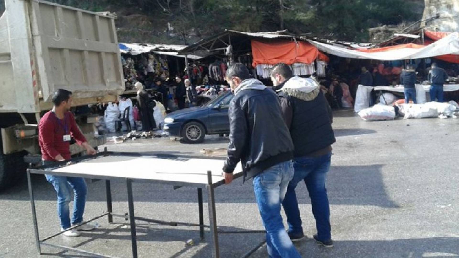 جانب من ازالة البسطات في اربد 