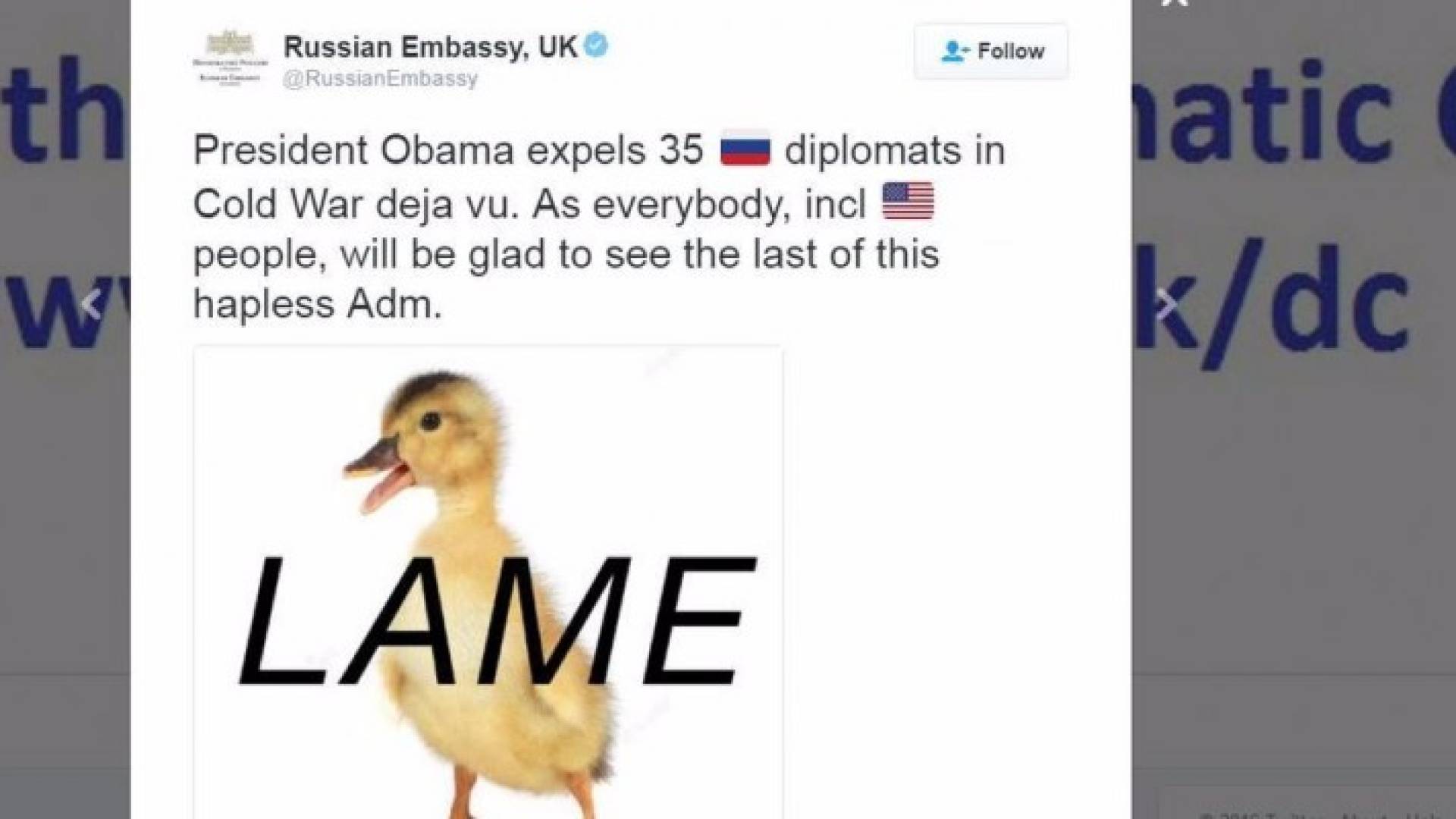 الصورة التي نشرتها السفارة