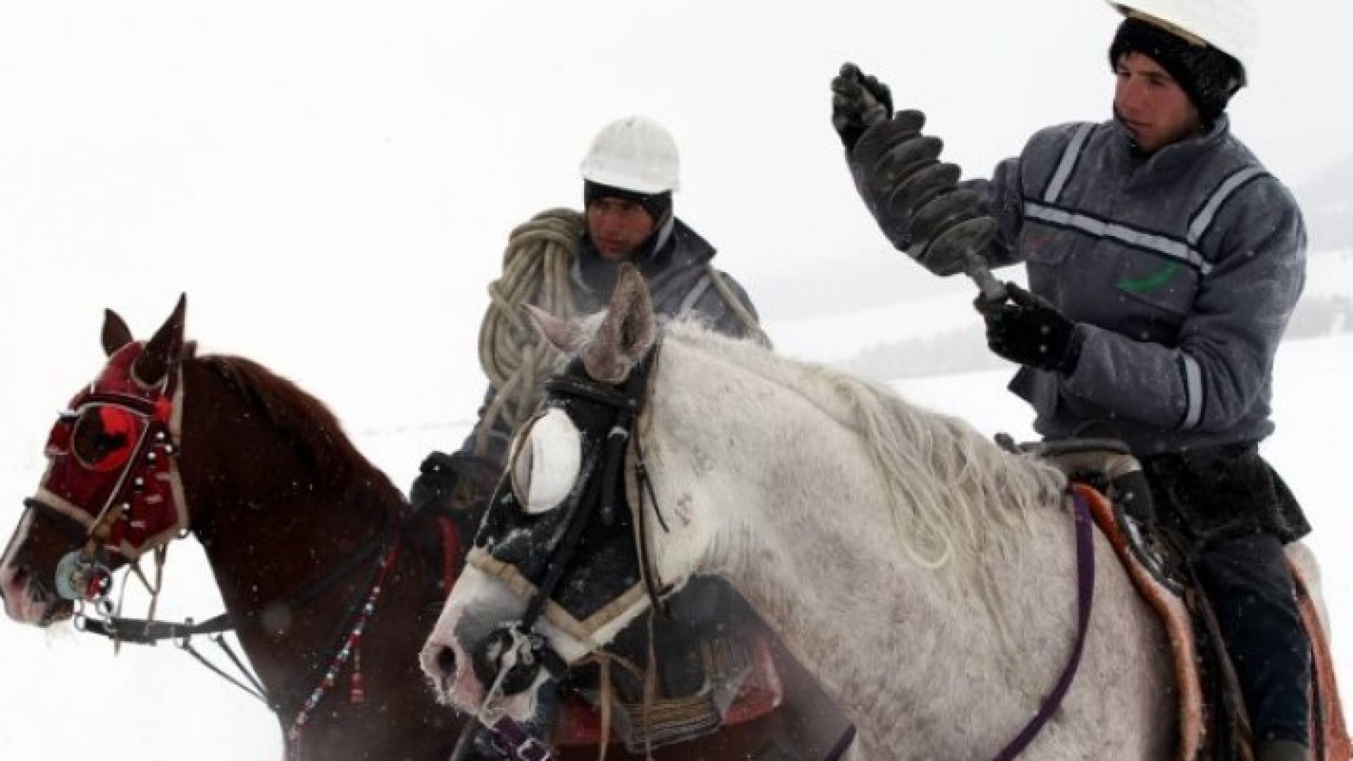 إصلاح أعطال الكهرباء في تركيا على ظهور الخيول