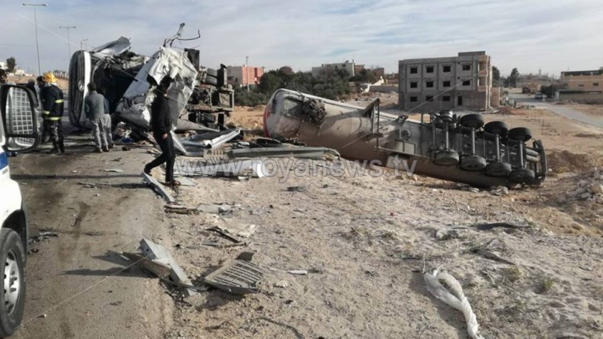 حادث تدهور صهريج غاز في معان