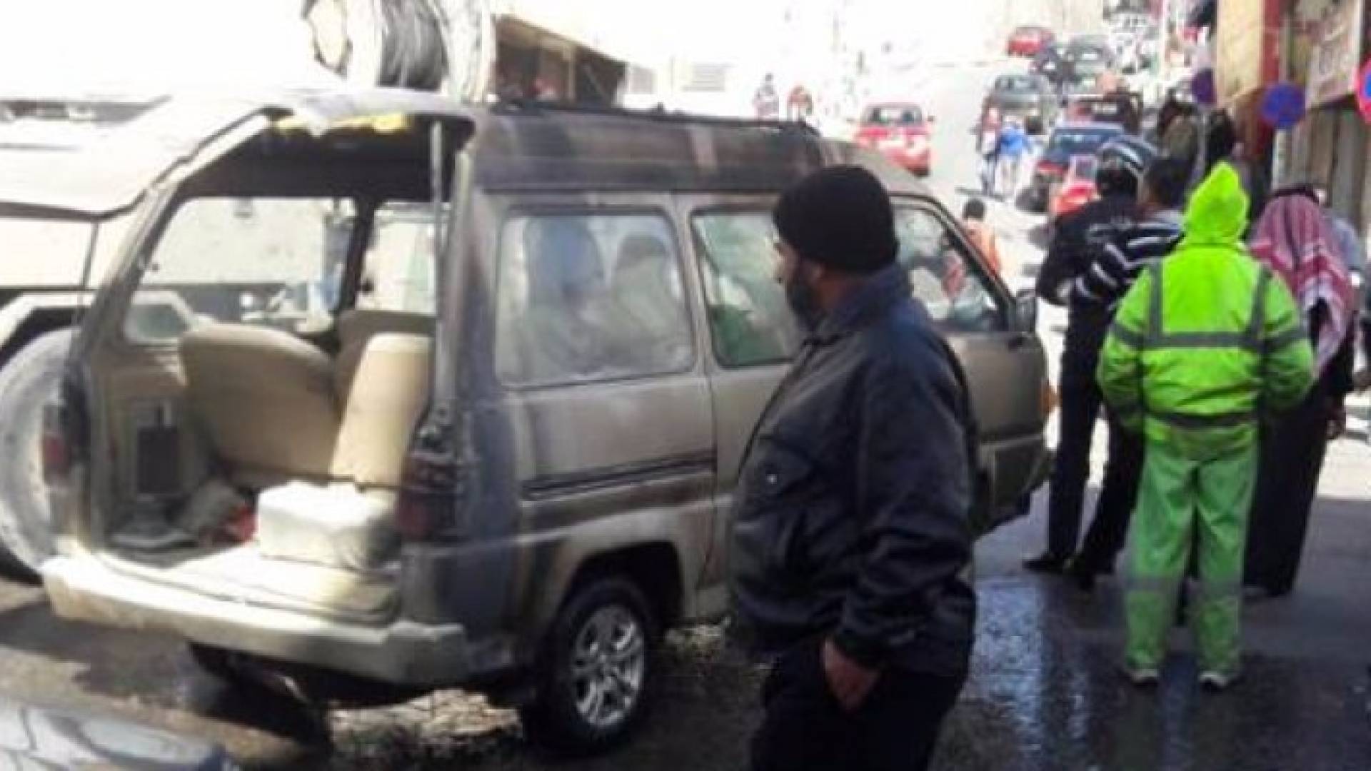 المركبة التي تم احراقها