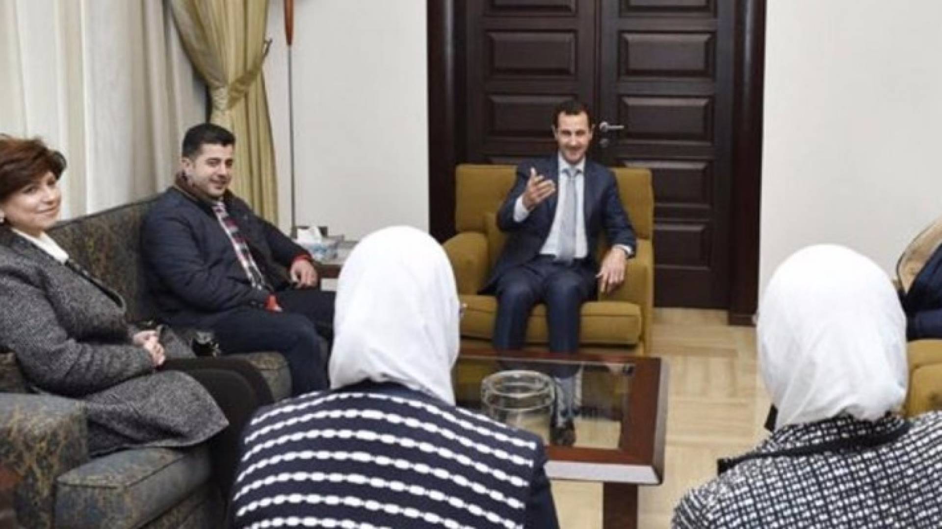 صورة نشرتها سانا للأسد خلال لقاء "صناعيين من دمشق وريفها"