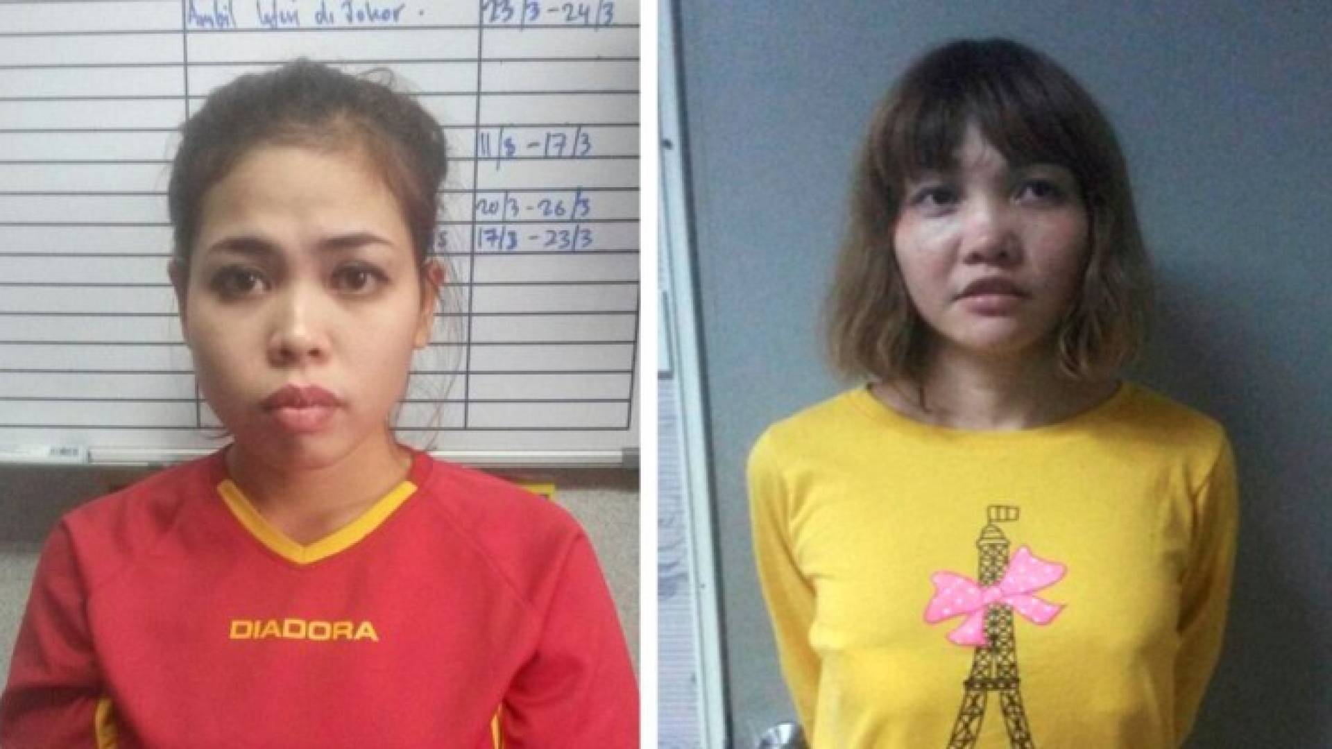 المتهمتان ستي عائشة (يمين) ودوان هونغ (يسار)